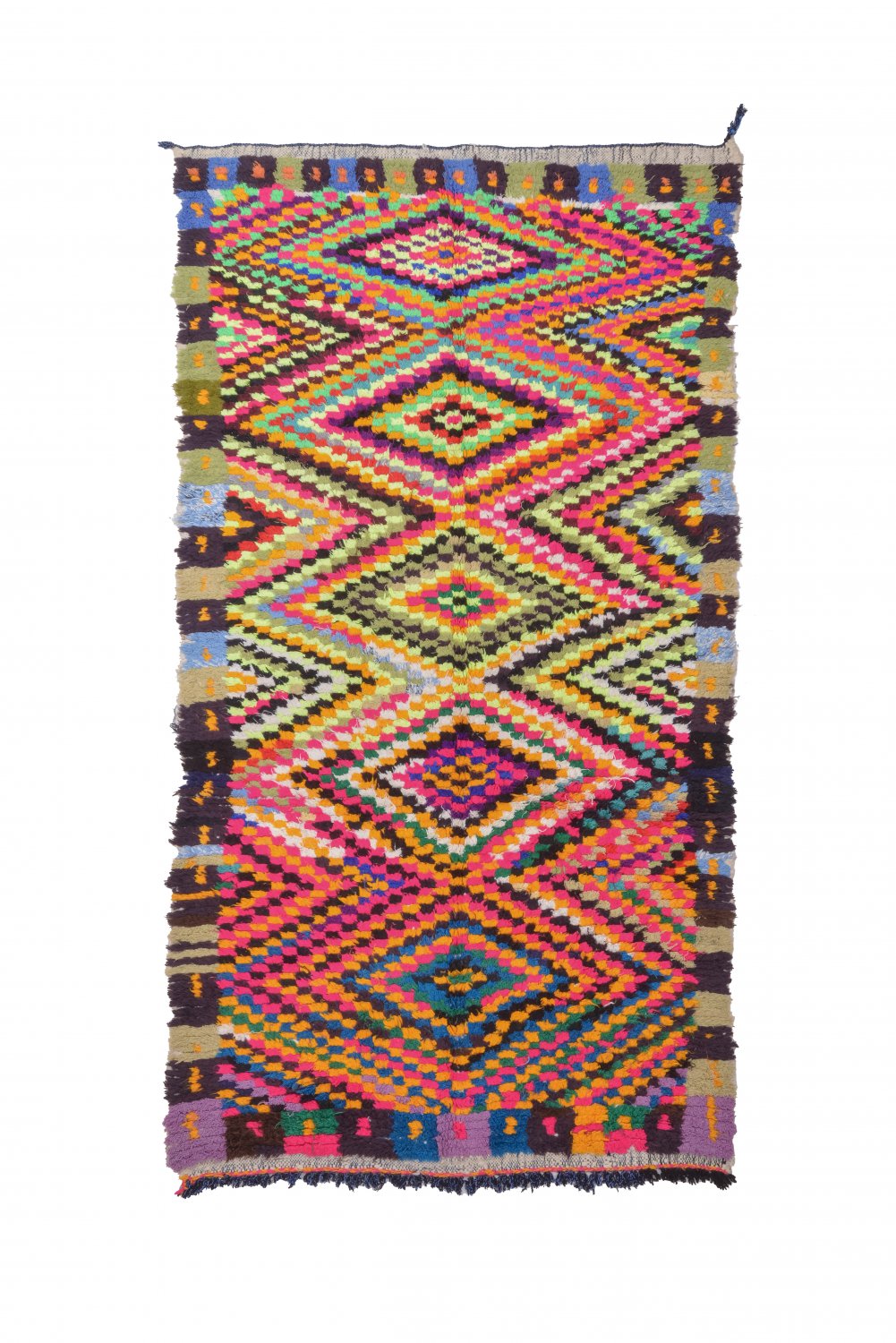 Marokkolainen Kilim matto Boucherouite 235 x 125 cm