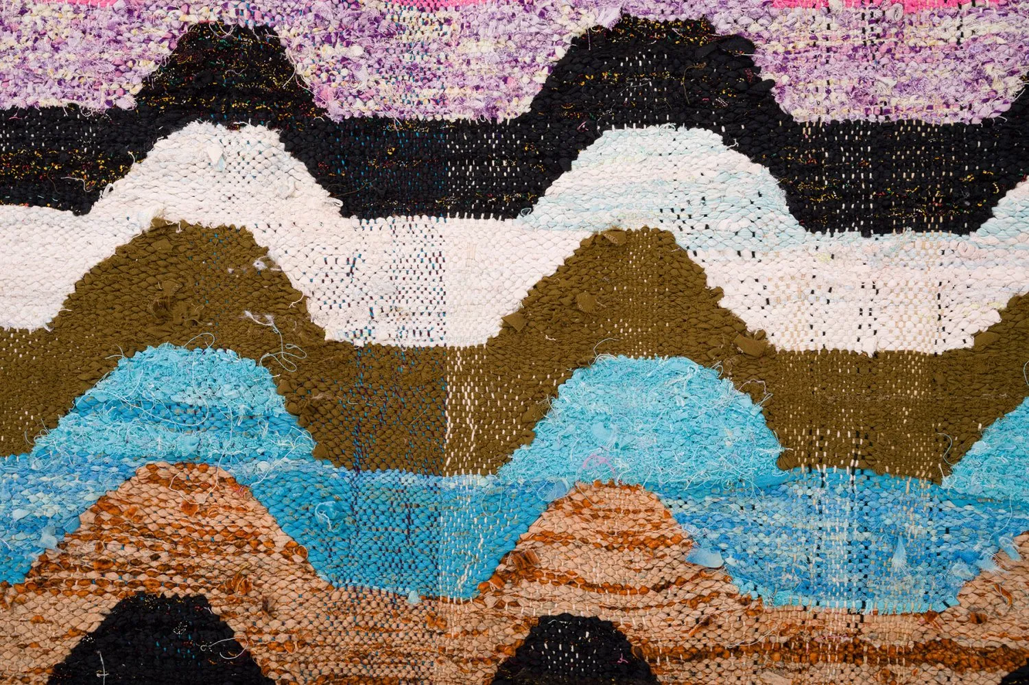 Marokkolainen Kilim matto Boucherouite 140 x 265 cm