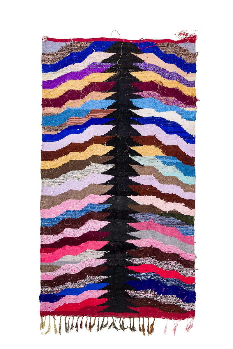 Marokkolainen Kilim matto Boucherouite 145 x 275 cm