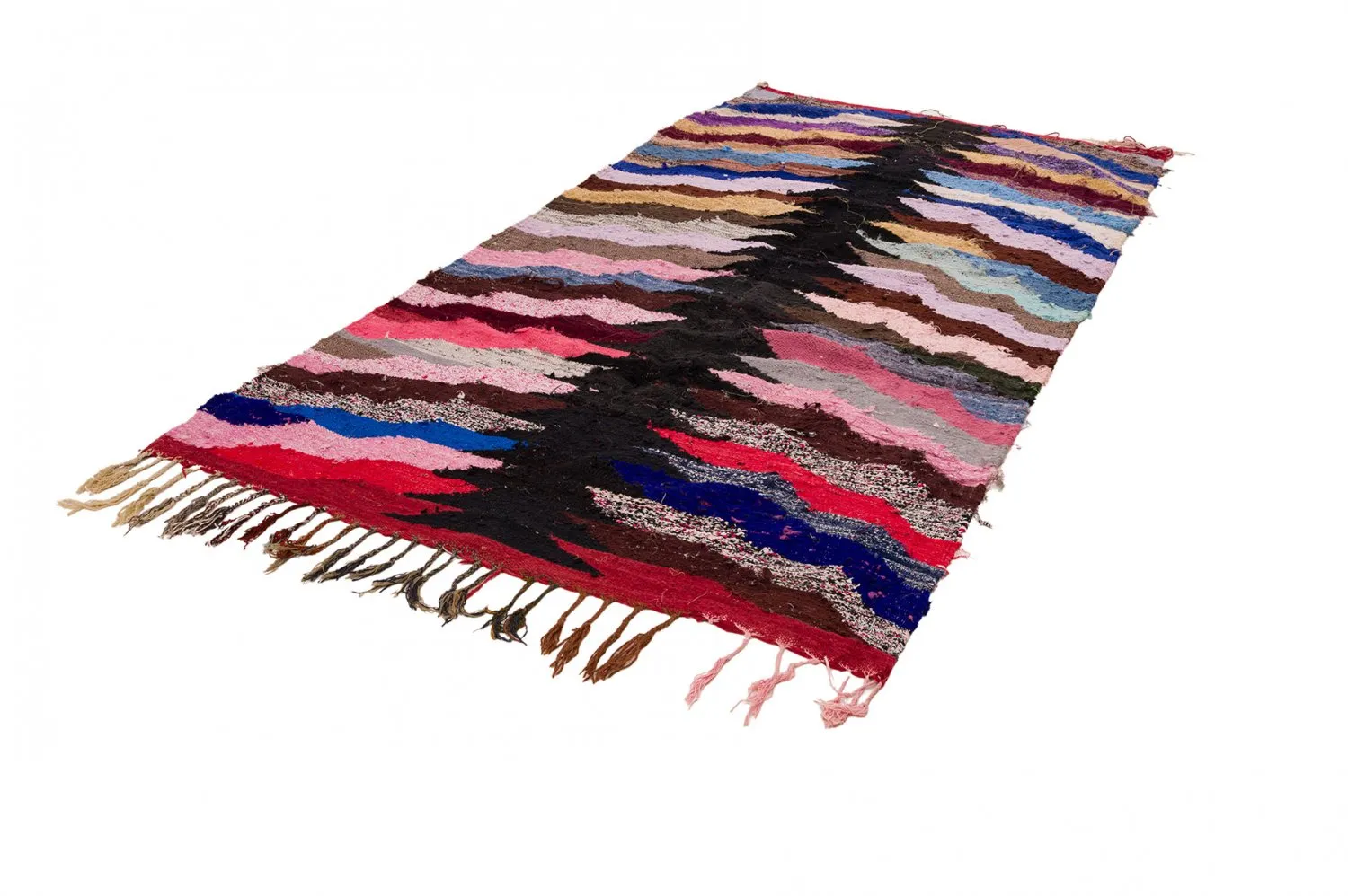 Marokkolainen Kilim matto Boucherouite 145 x 275 cm