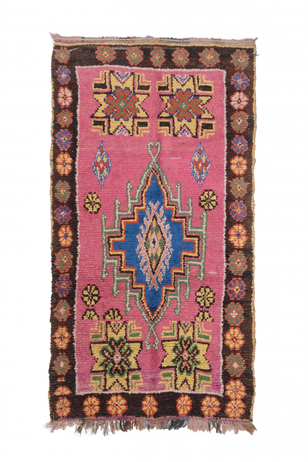 Marokkolainen Kilim matto Boucherouite 270 x 140 cm