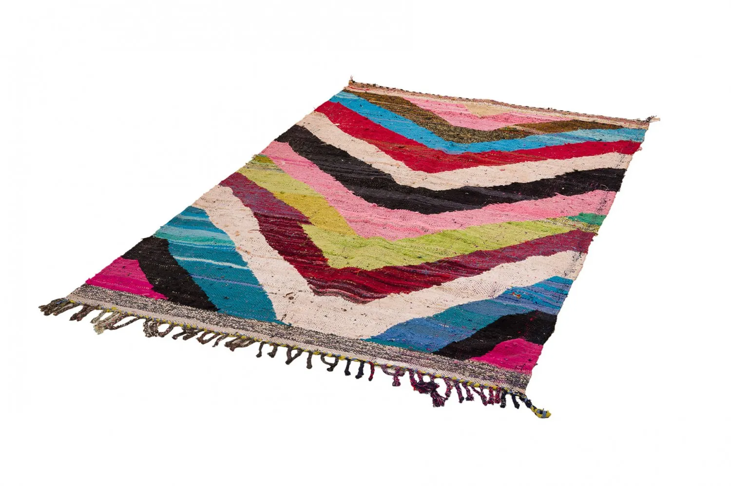 Marokkolainen Kilim matto Boucherouite 150 x 235 cm
