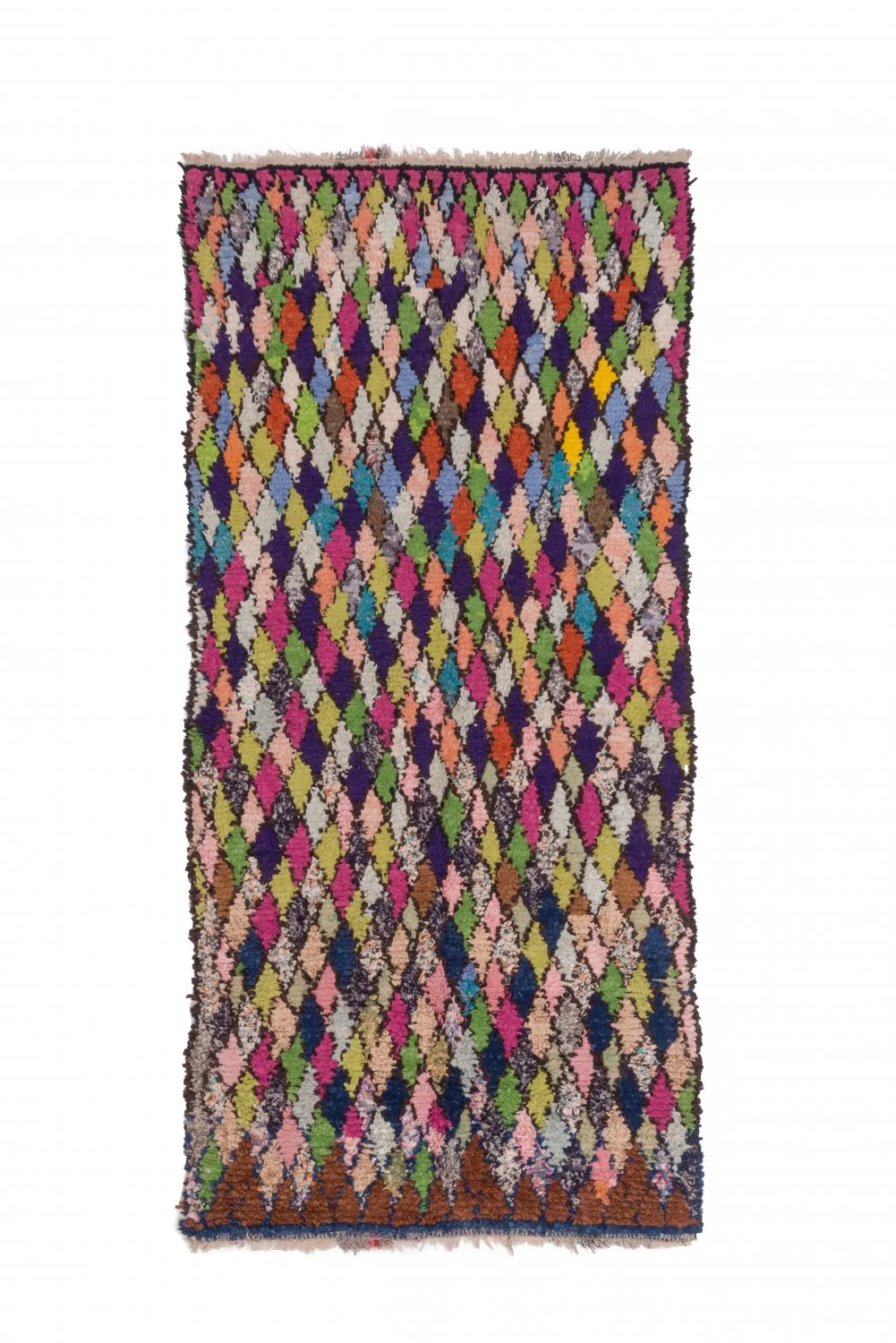 Marokkolainen Kilim matto Boucherouite 245 x 115 cm