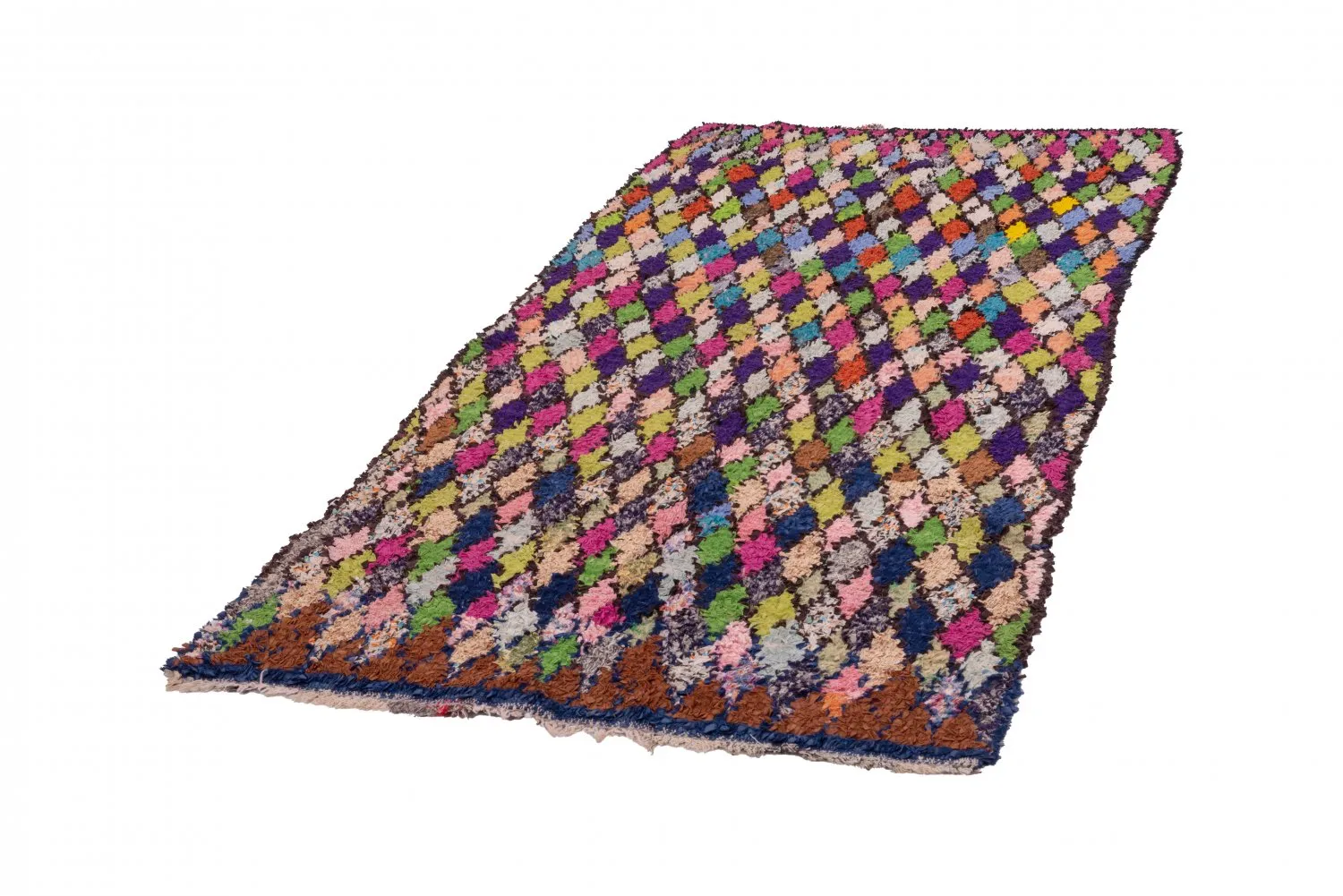 Marokkolainen Kilim matto Boucherouite 245 x 115 cm