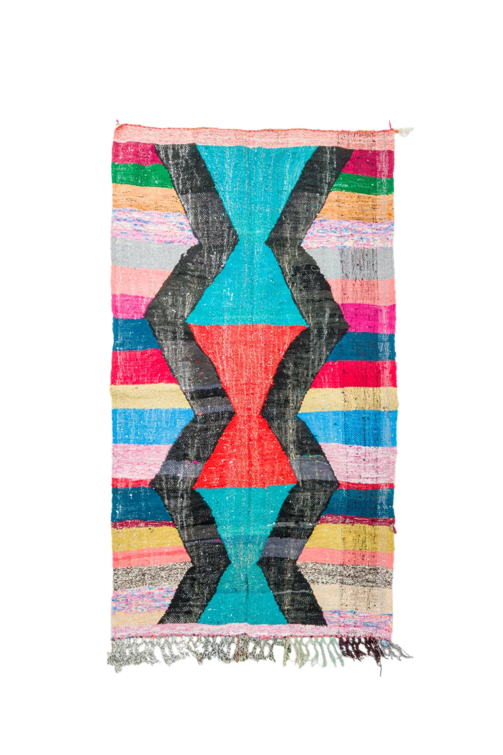 Marokkolainen Kilim matto Boucherouite 135 x 230 cm