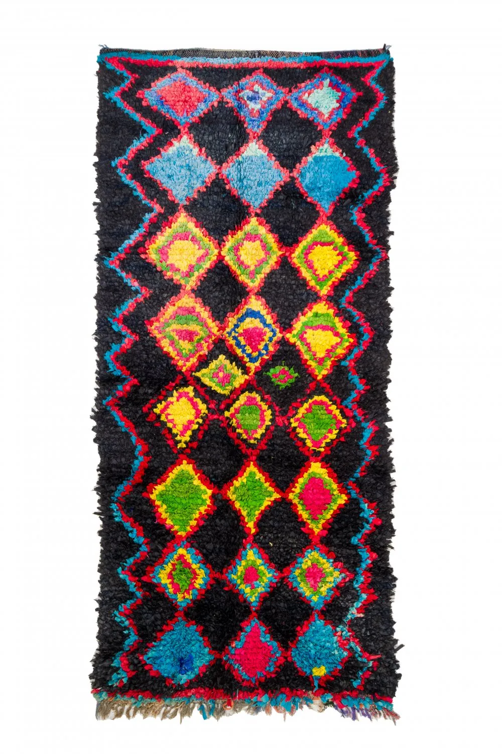 Marokkolainen Kilim matto Boucherouite 120 x 285 cm