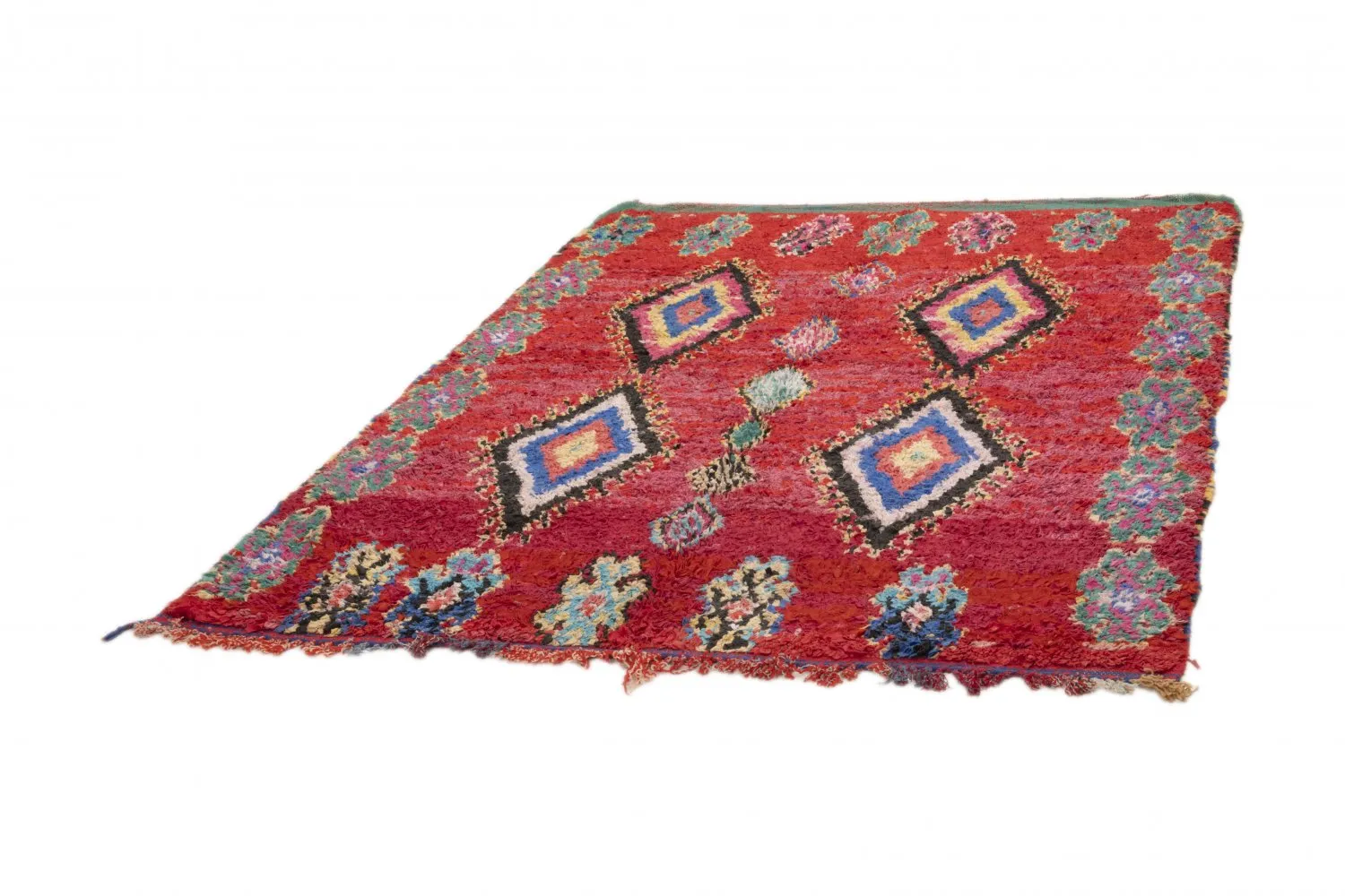 Marokkolainen Kilim matto Boucherouite 225 x 165 cm