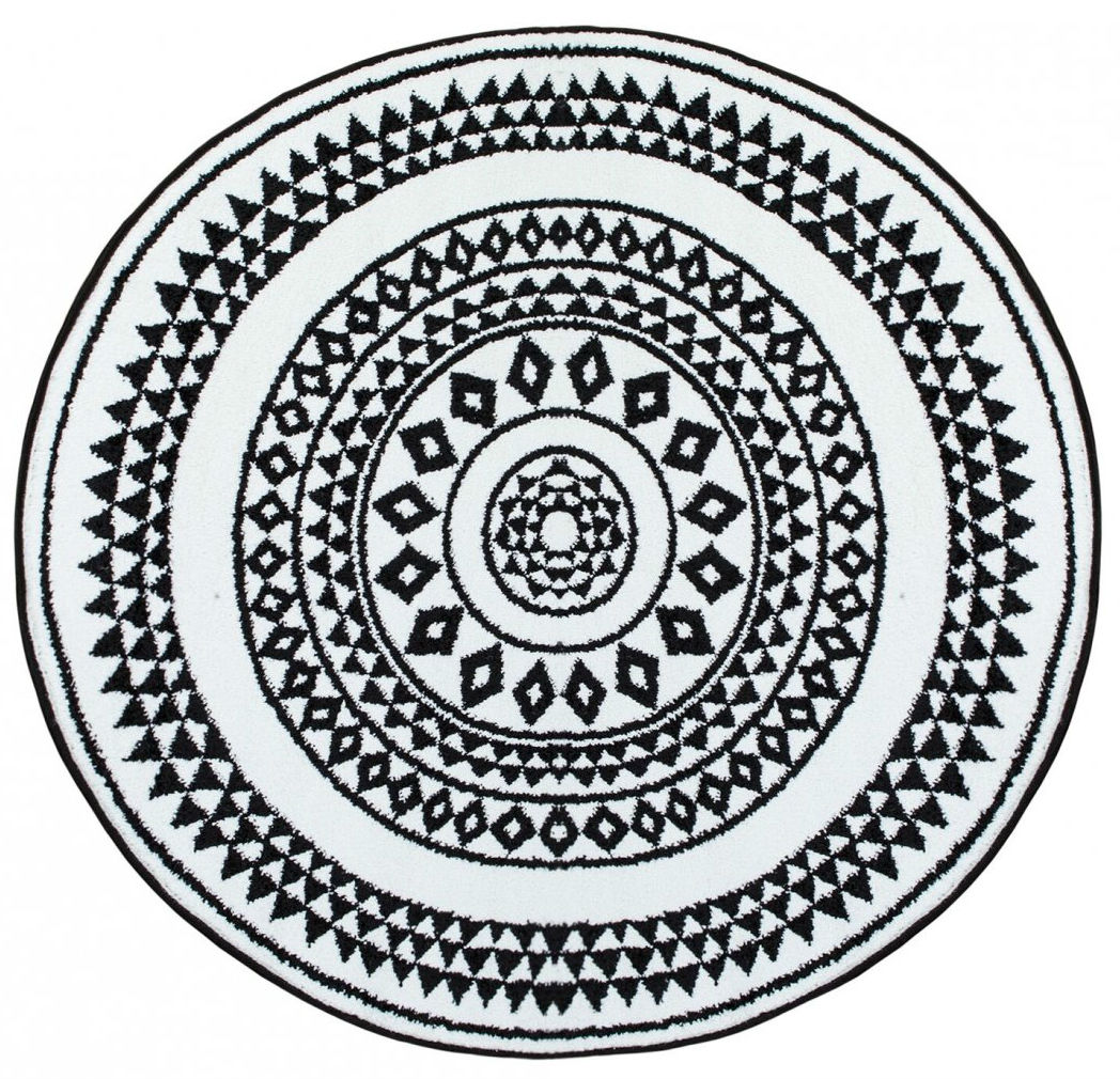 Pyöreät matot - Aztek (musta/valkoinen)