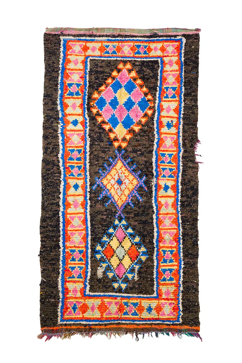Marokkolainen Kilim matto Boucherouite 160 x 310 cm