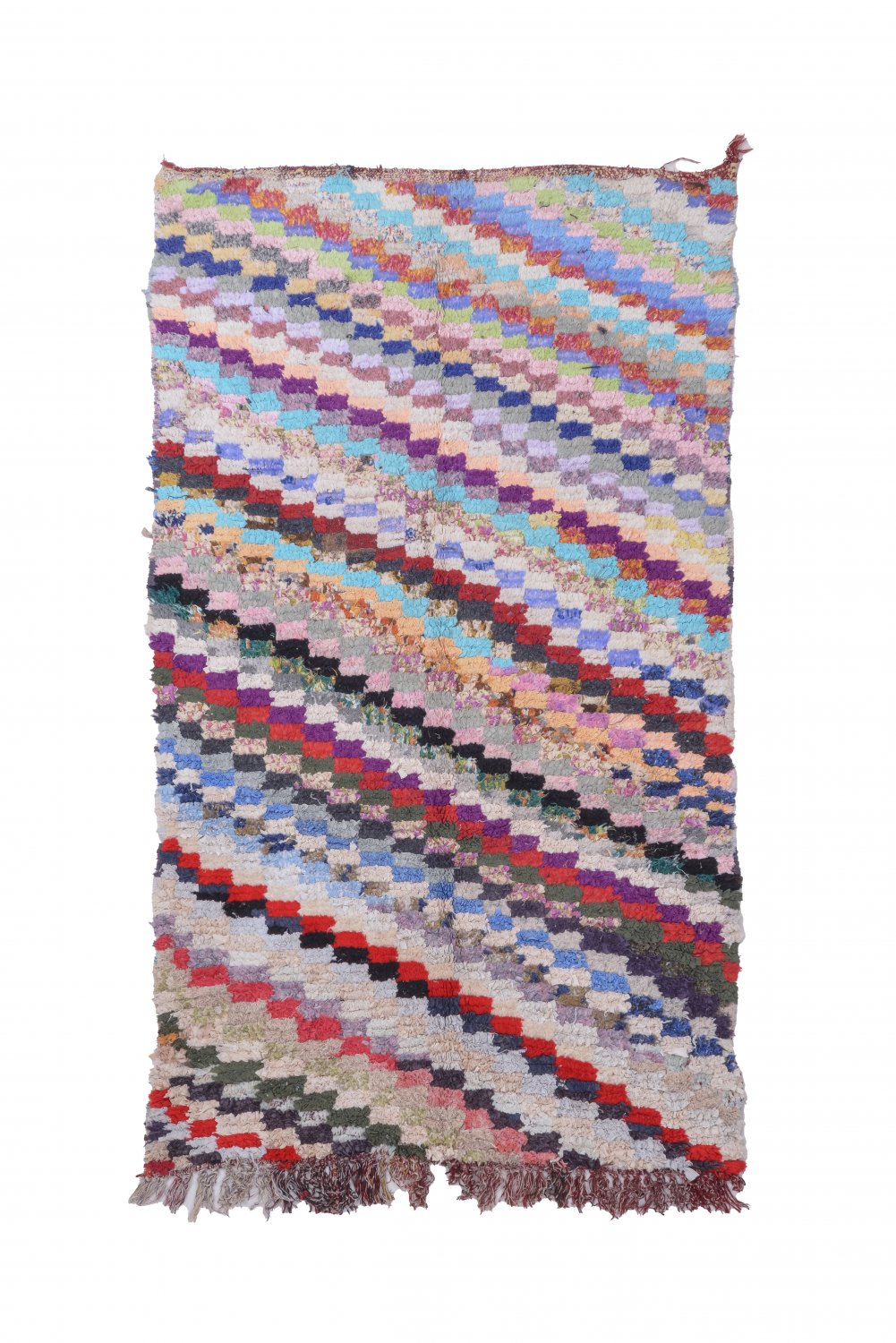 Marokkolainen Kilim matto Boucherouite 215 x 125 cm