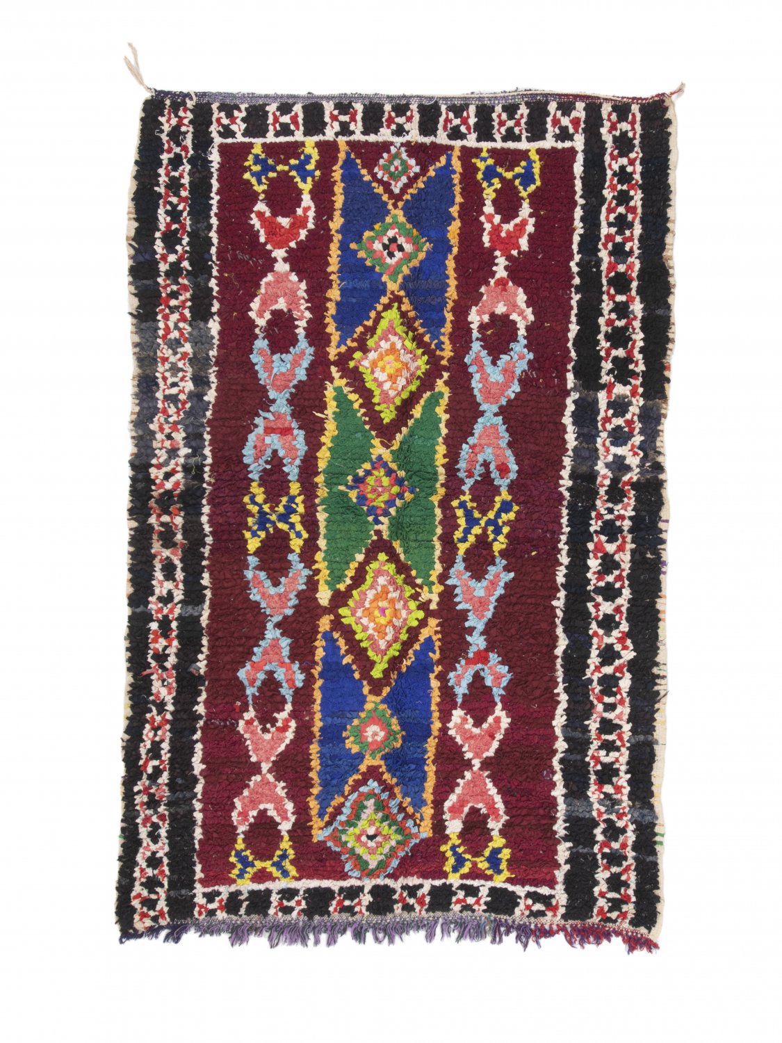 Marokkolainen Kilim matto Boucherouite 190 x 120 cm