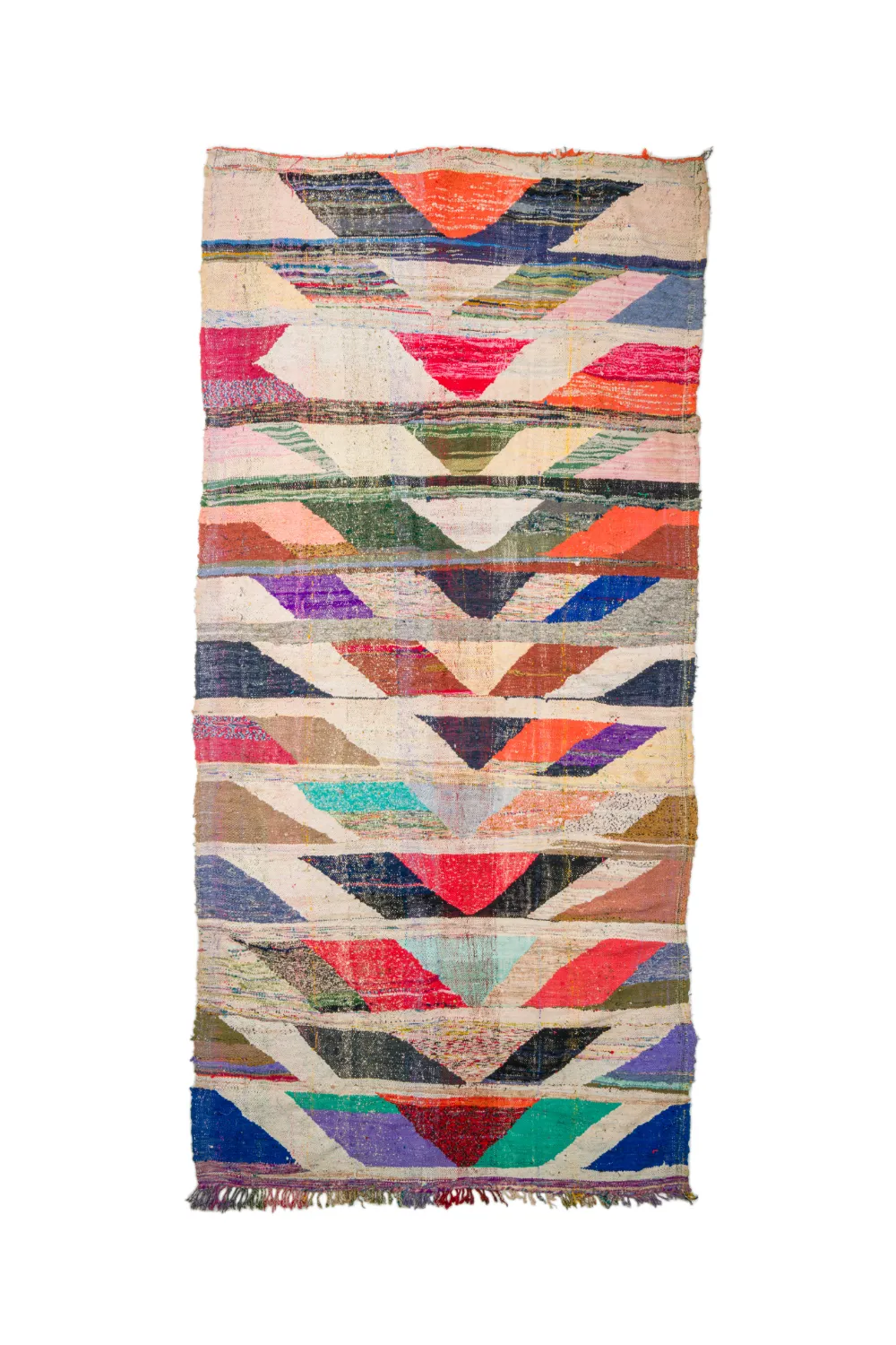 Marokkolainen Kilim matto Boucherouite 165 x 350 cm
