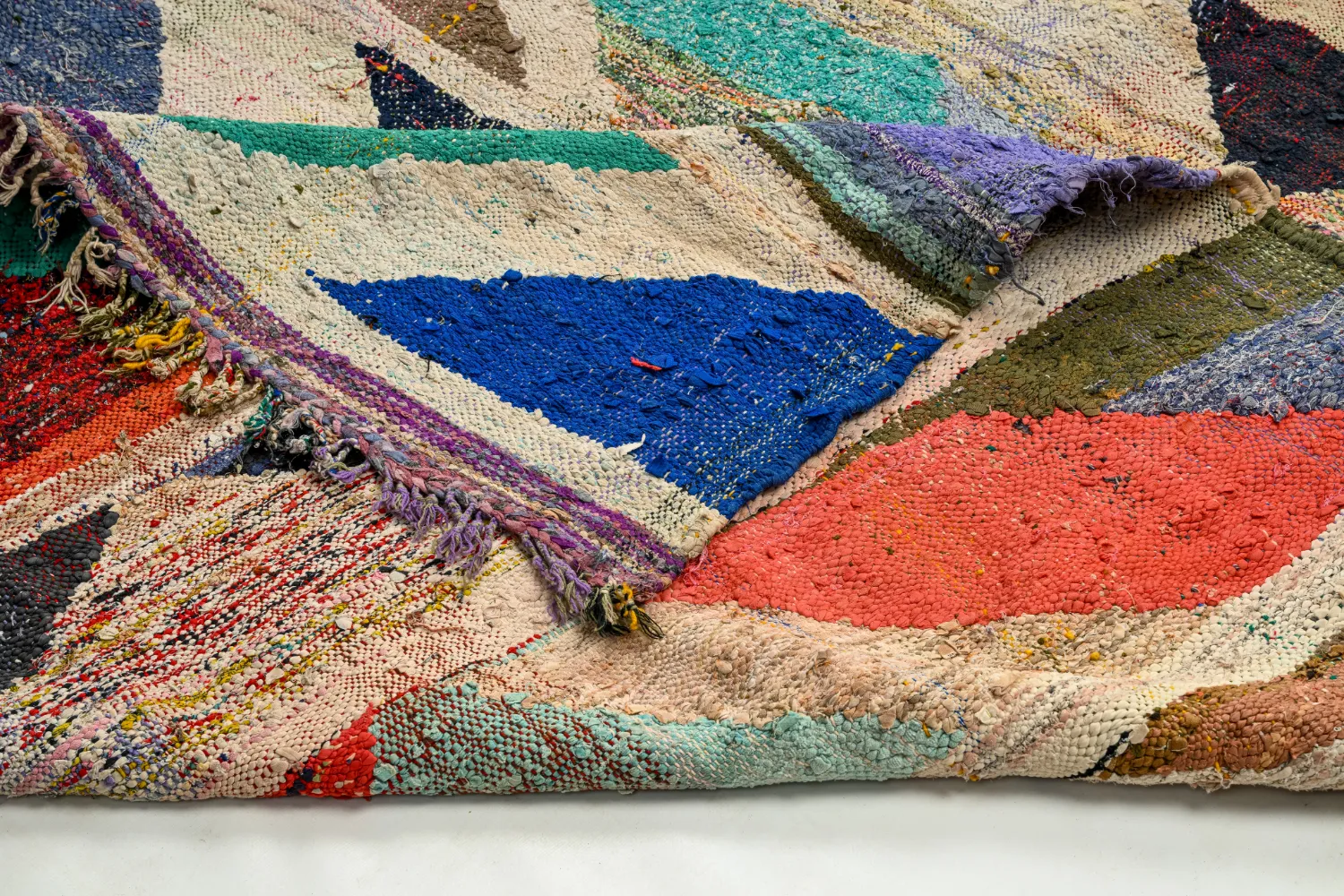 Marokkolainen Kilim matto Boucherouite 165 x 350 cm