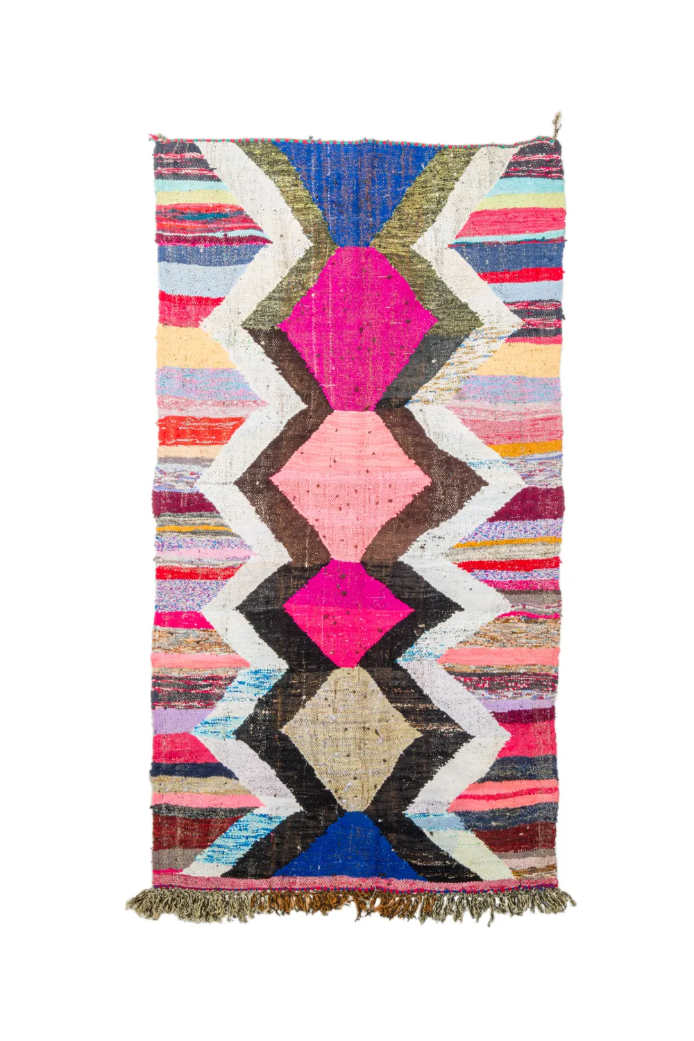 Marokkolainen Kilim matto Boucherouite 140 x 245 cm