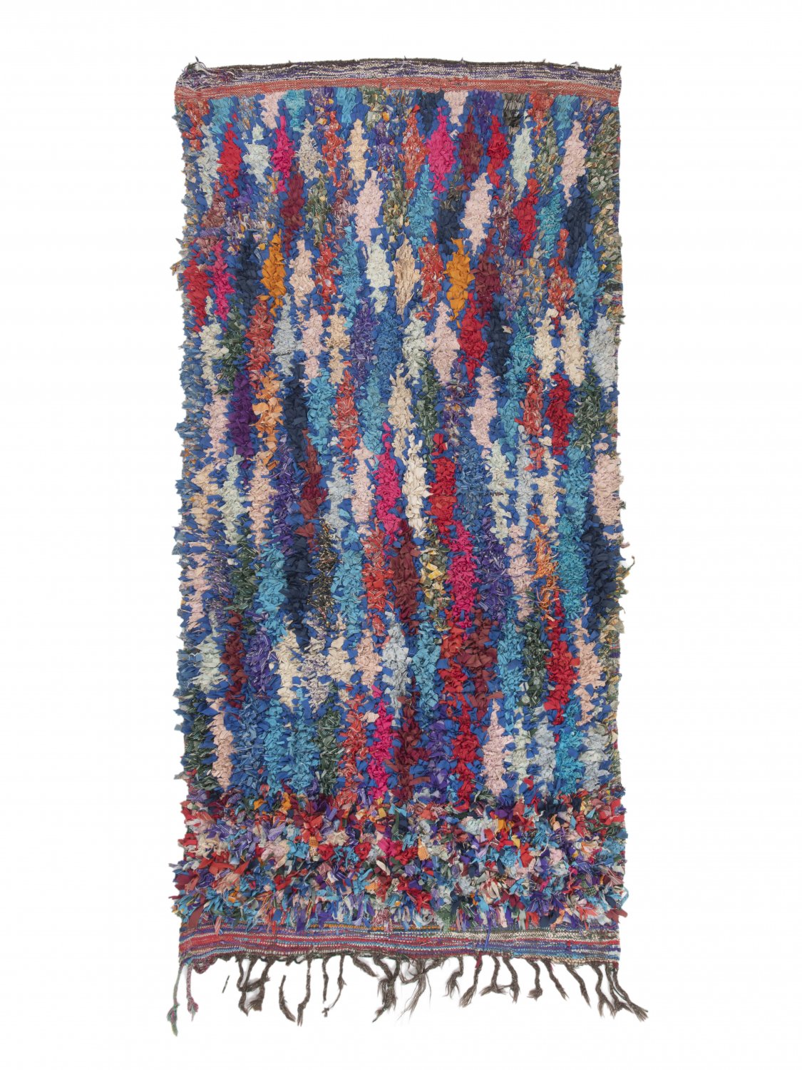 Marokkolainen Kilim matto Boucherouite 270 x 130 cm