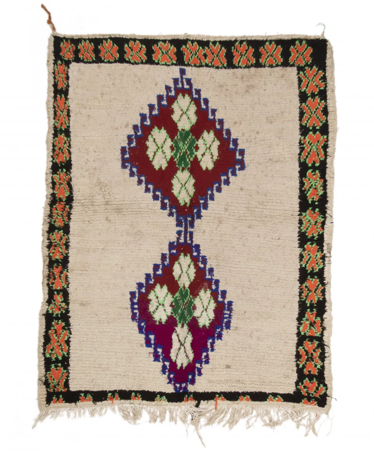 Marokkolainen Kilim matto Boucherouite 190 x 150 cm