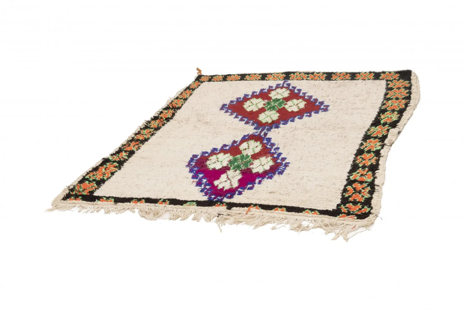Marokkolainen Kilim matto Boucherouite 190 x 150 cm