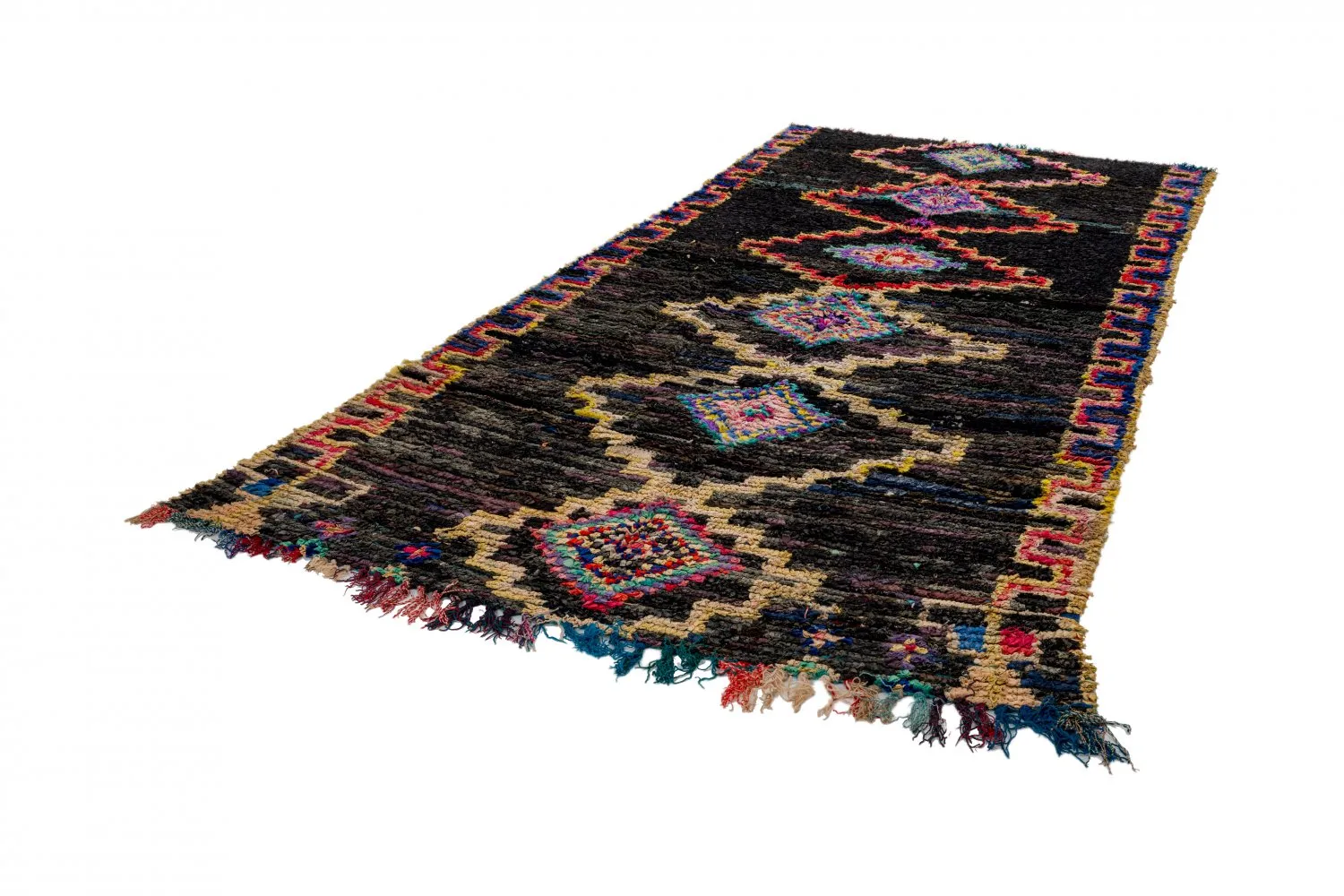 Marokkolainen Kilim matto Boucherouite 275 x 145 cm