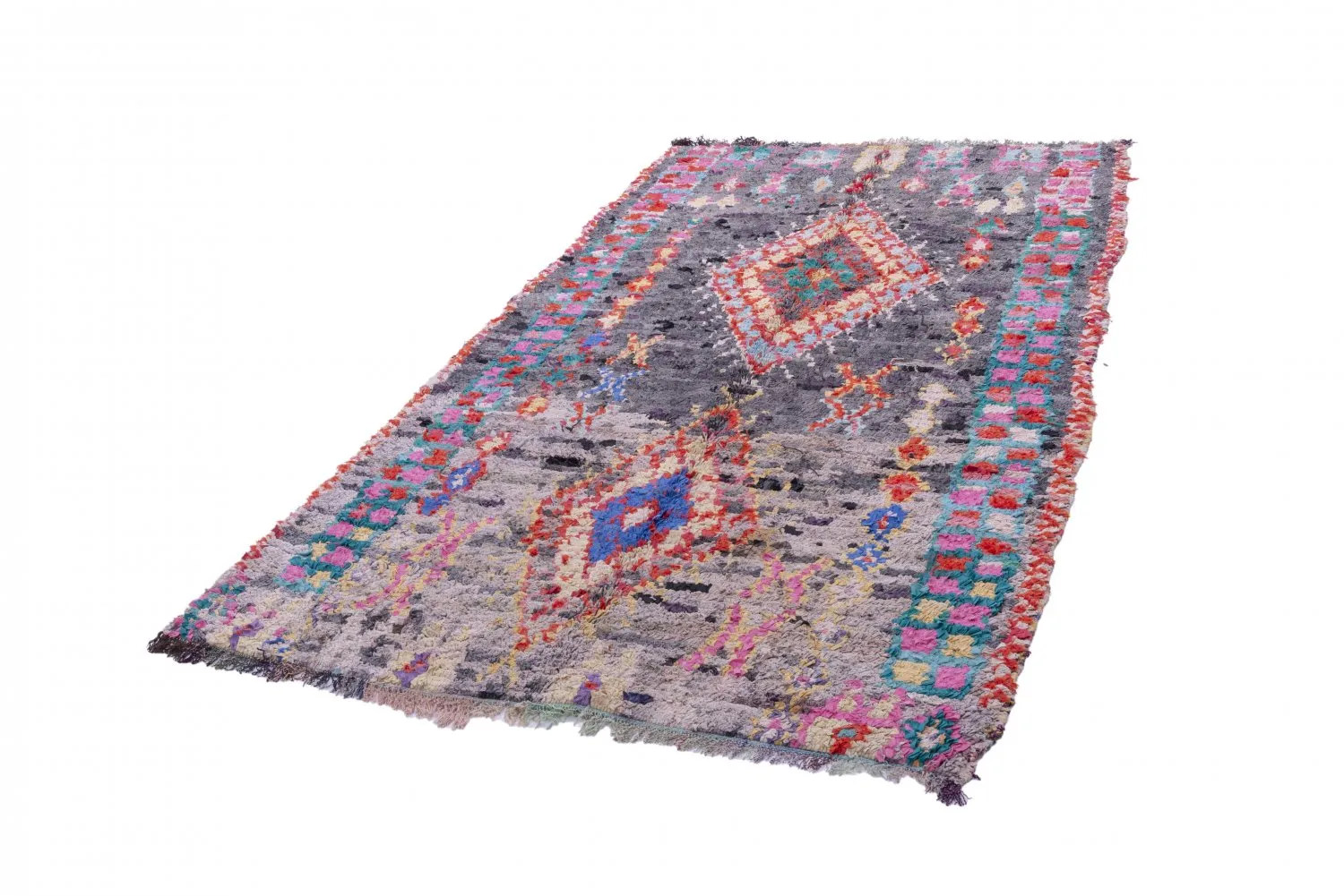 Marokkolainen Kilim matto Boucherouite 230 x 125 cm