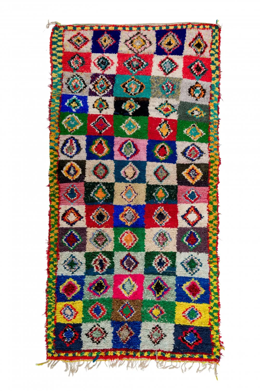 Marokkolainen Kilim matto Boucherouite 290 x 145 cm