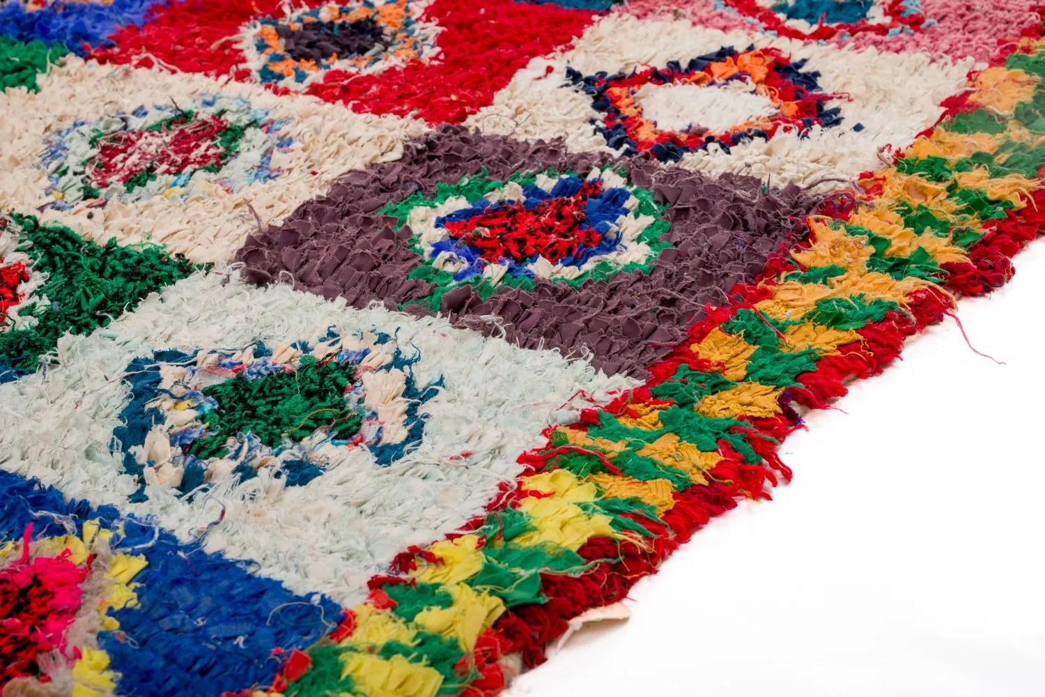 Marokkolainen Kilim matto Boucherouite 290 x 145 cm
