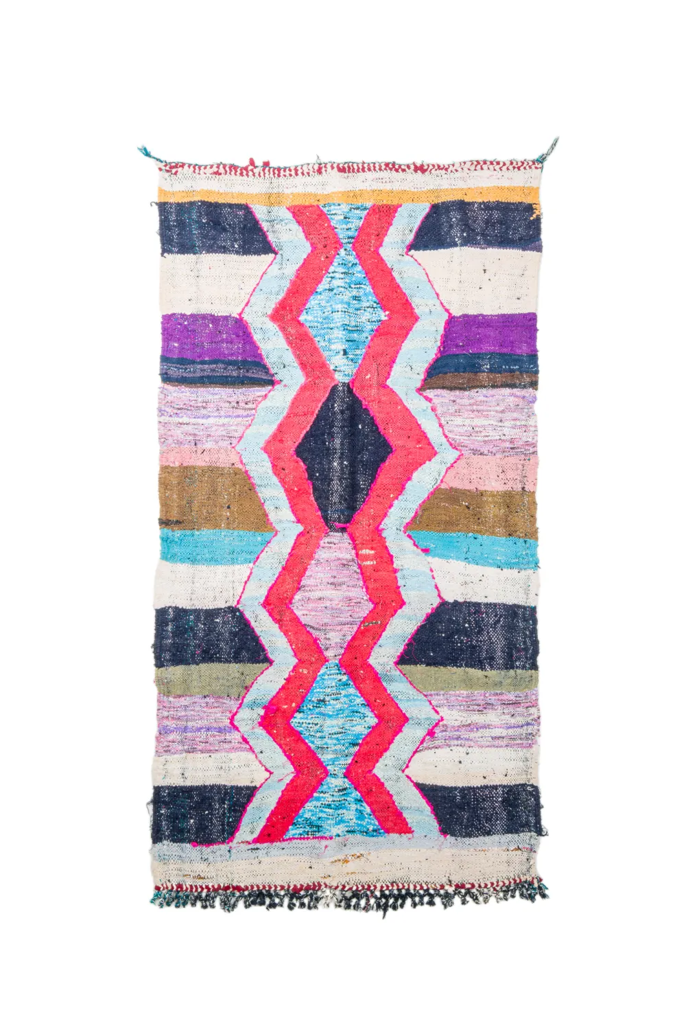 Marokkolainen Kilim matto Boucherouite 115 x 220 cm