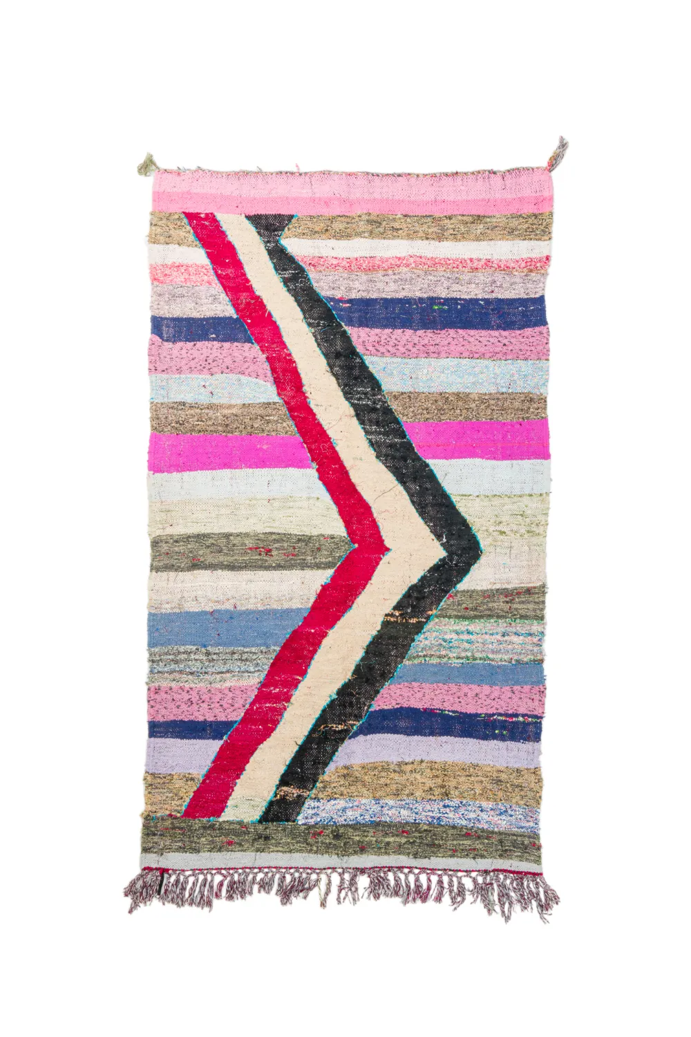 Marokkolainen Kilim matto Boucherouite 130 x 225 cm
