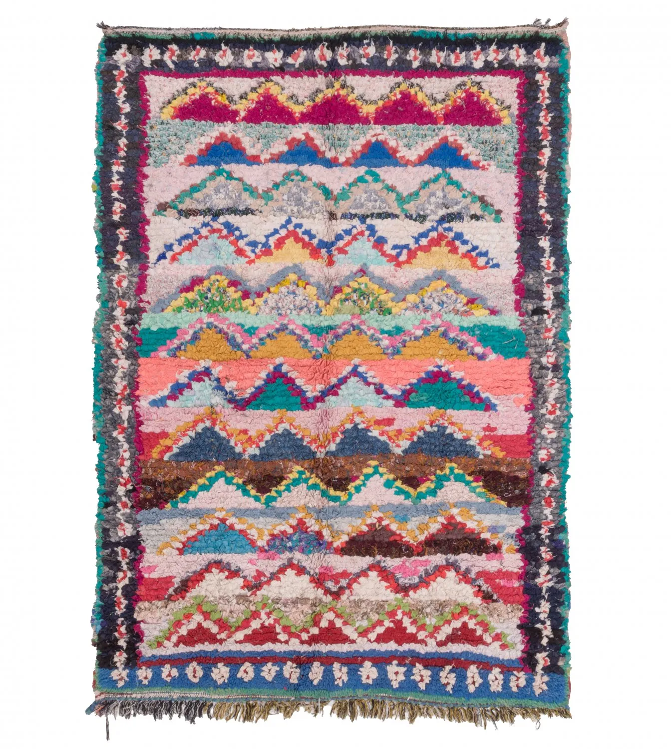 Marokkolainen Kilim matto Boucherouite 195 x 135 cm