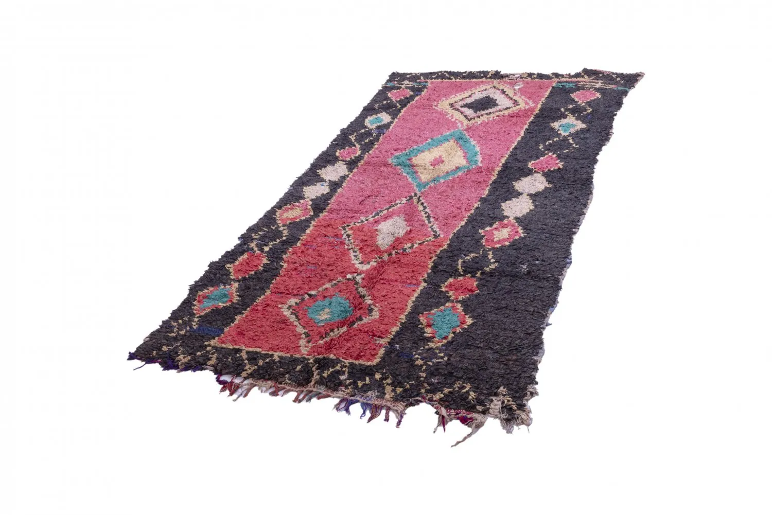Marokkolainen Kilim matto Boucherouite 275 x 135 cm