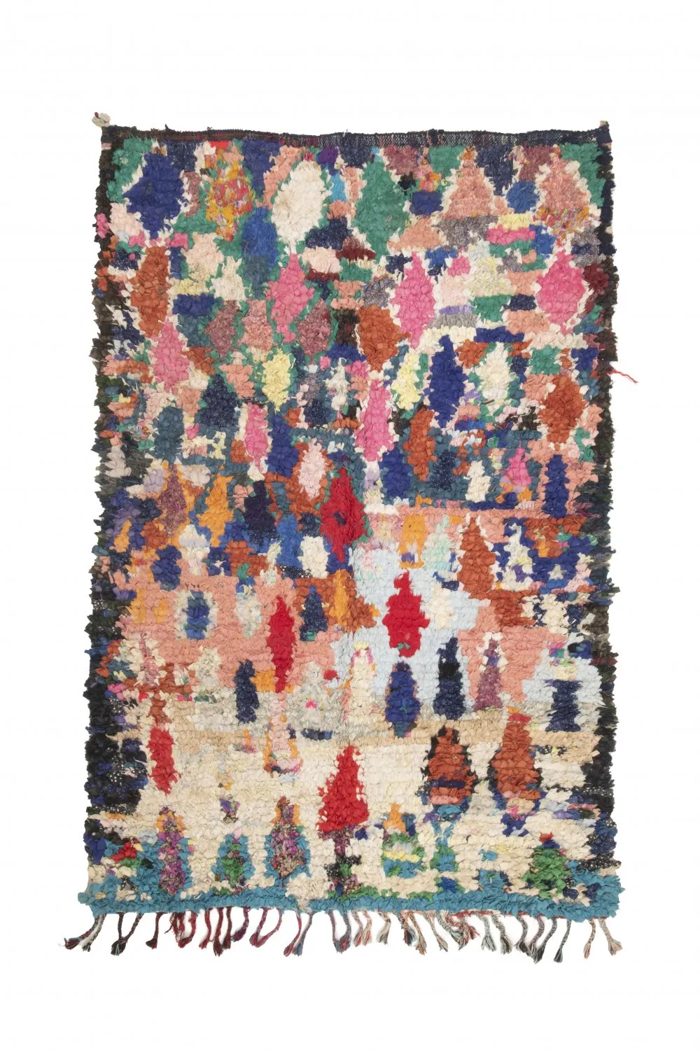 Marokkolainen Kilim matto Boucherouite 220 x 140 cm