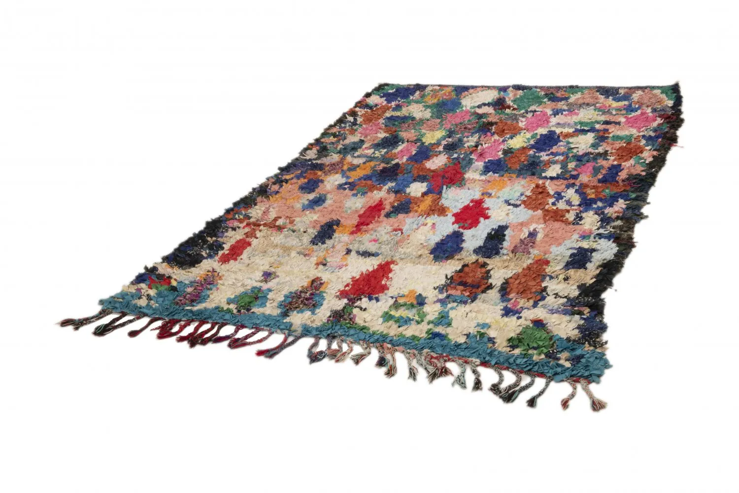 Marokkolainen Kilim matto Boucherouite 220 x 140 cm