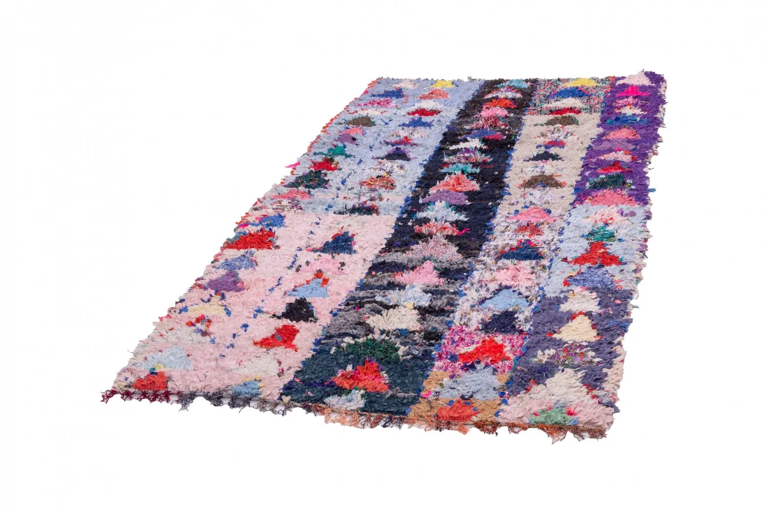 Marokkolainen Kilim matto Boucherouite 225 x 120 cm
