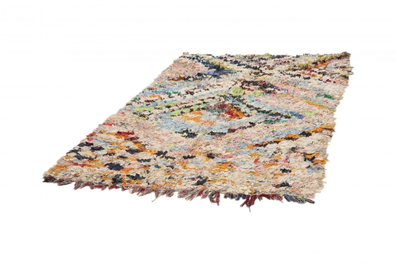 Marokkolainen Kilim matto Boucherouite 210 x 160 cm