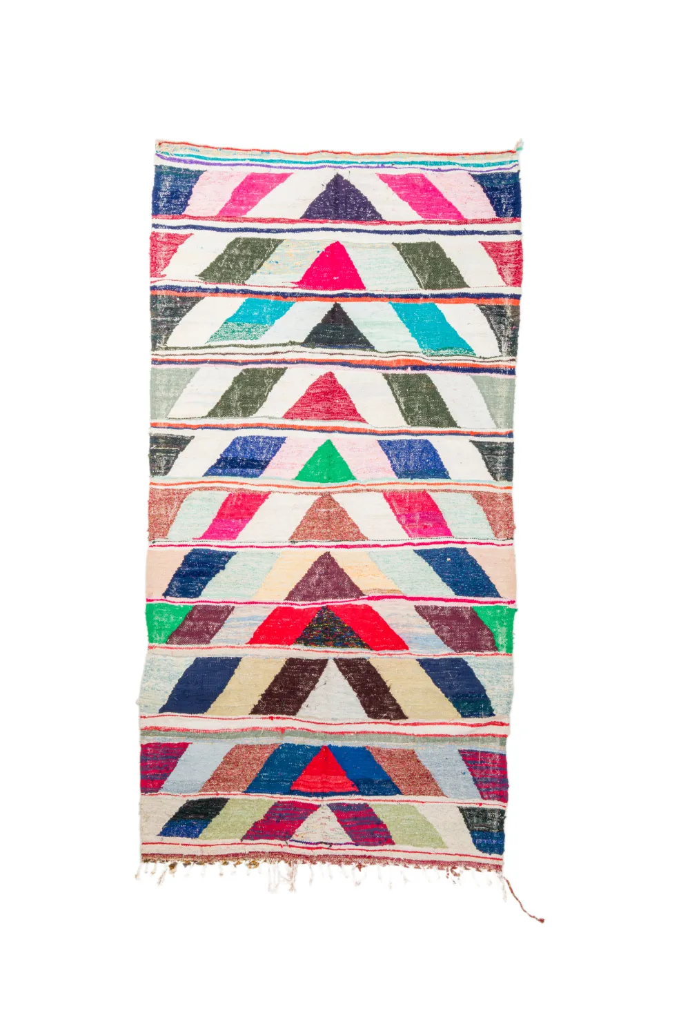 Marokkolainen Kilim matto Boucherouite 145 x 280 cm