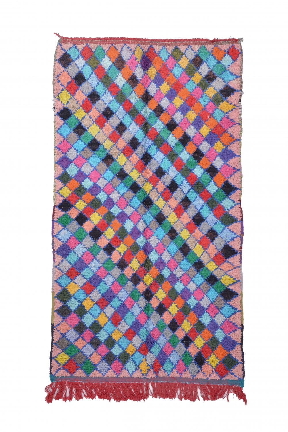 Marokkolainen Kilim matto Boucherouite 240 x 135 cm