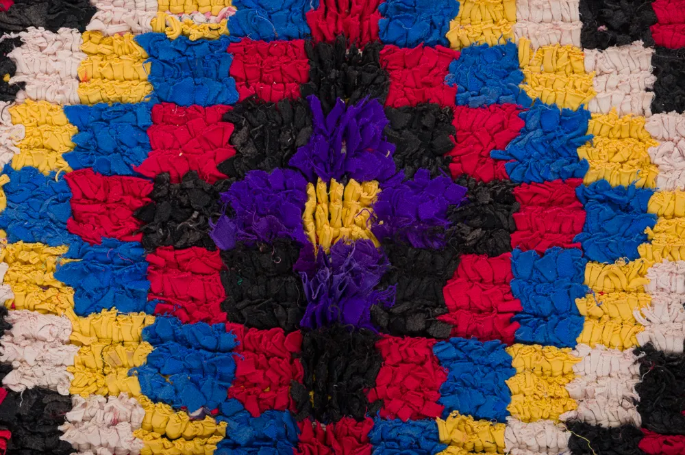 Marokkolainen Kilim matto Boucherouite 310 x 145 cm