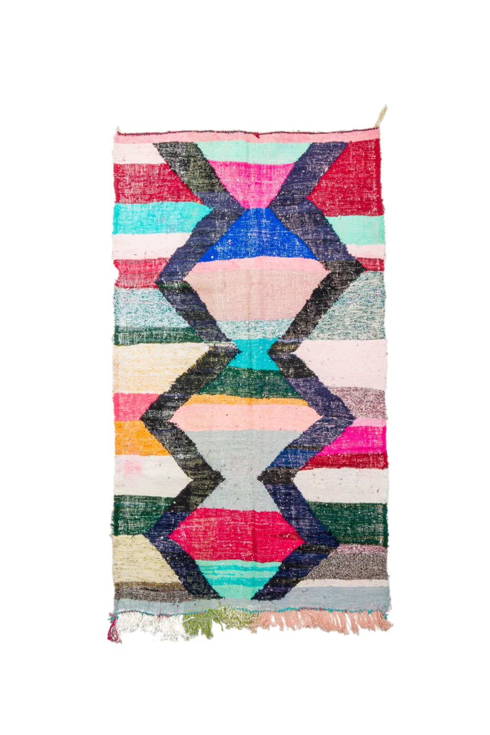 Marokkolainen Kilim matto Boucherouite 135 x 240 cm