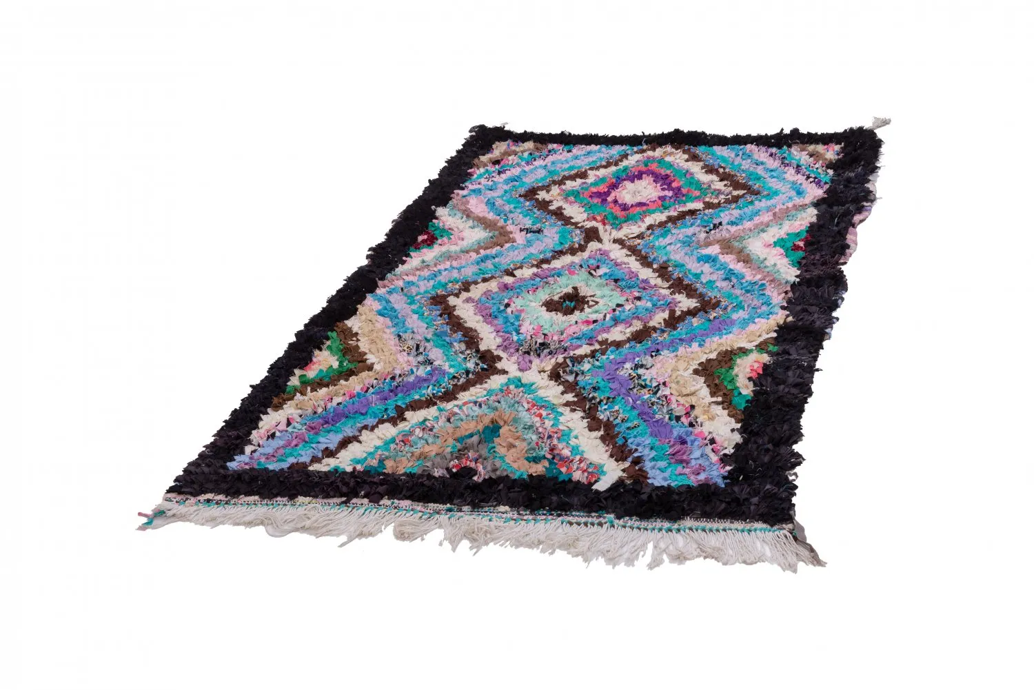 Marokkolainen Kilim matto Boucherouite 195 x 120 cm