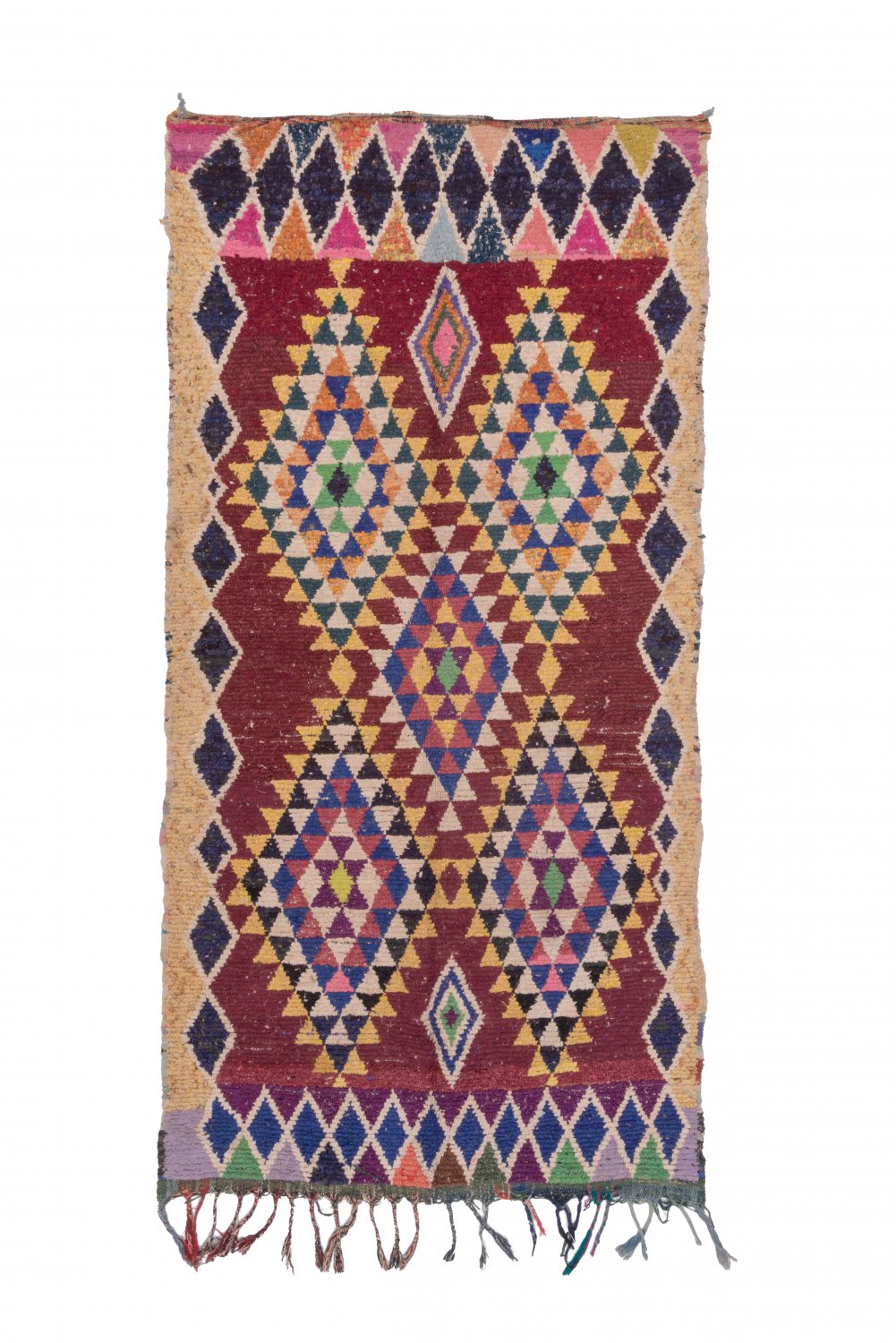 Marokkolainen Kilim matto Boucherouite 240 x 120 cm