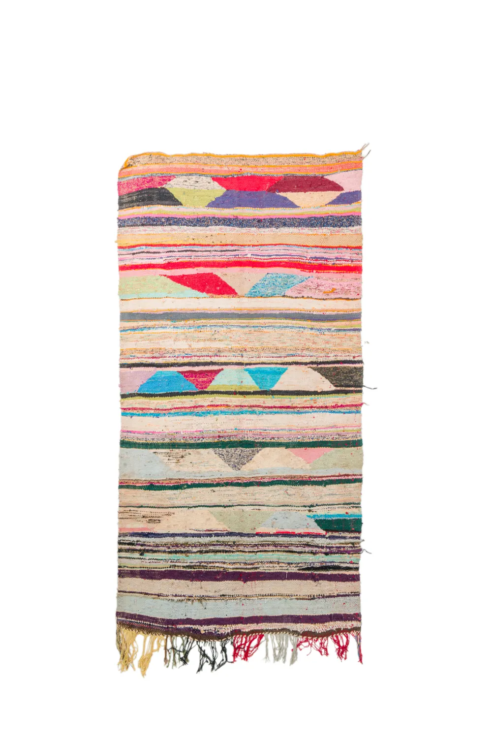 Marokkolainen Kilim matto Boucherouite 120 x 245 cm