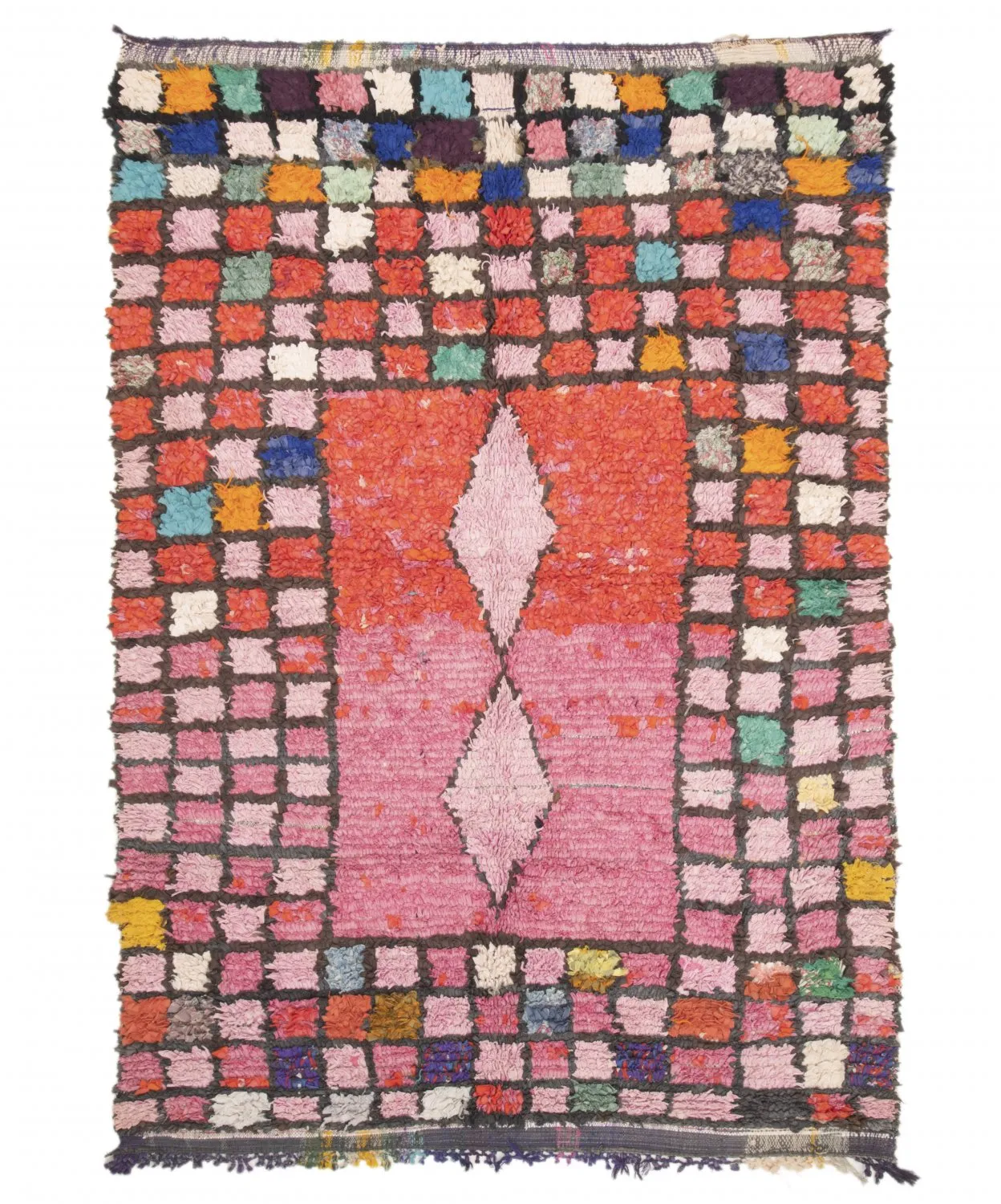 Marokkolainen Kilim matto Boucherouite 225 x 150 cm
