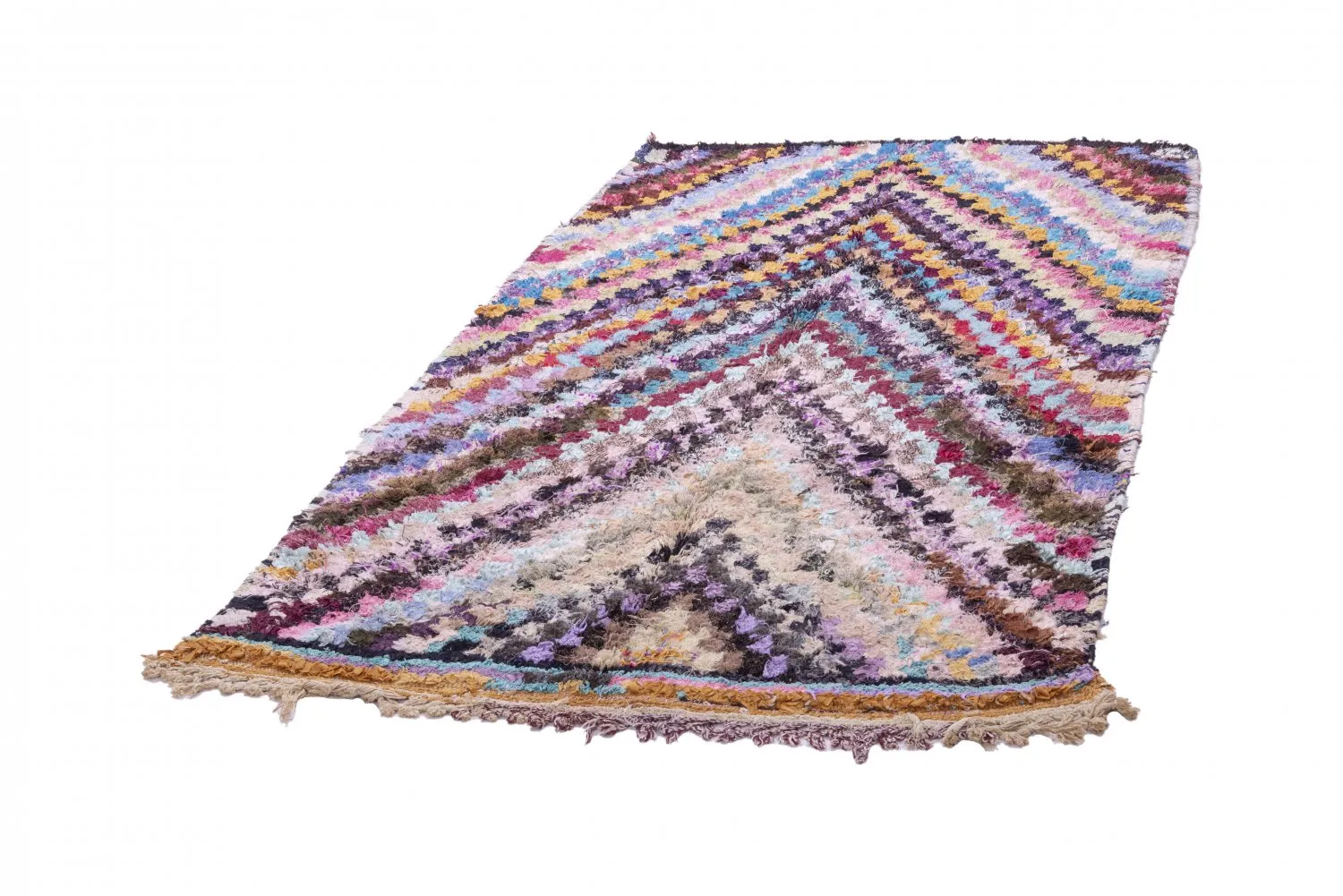 Marokkolainen Kilim matto Boucherouite 220 x 125 cm