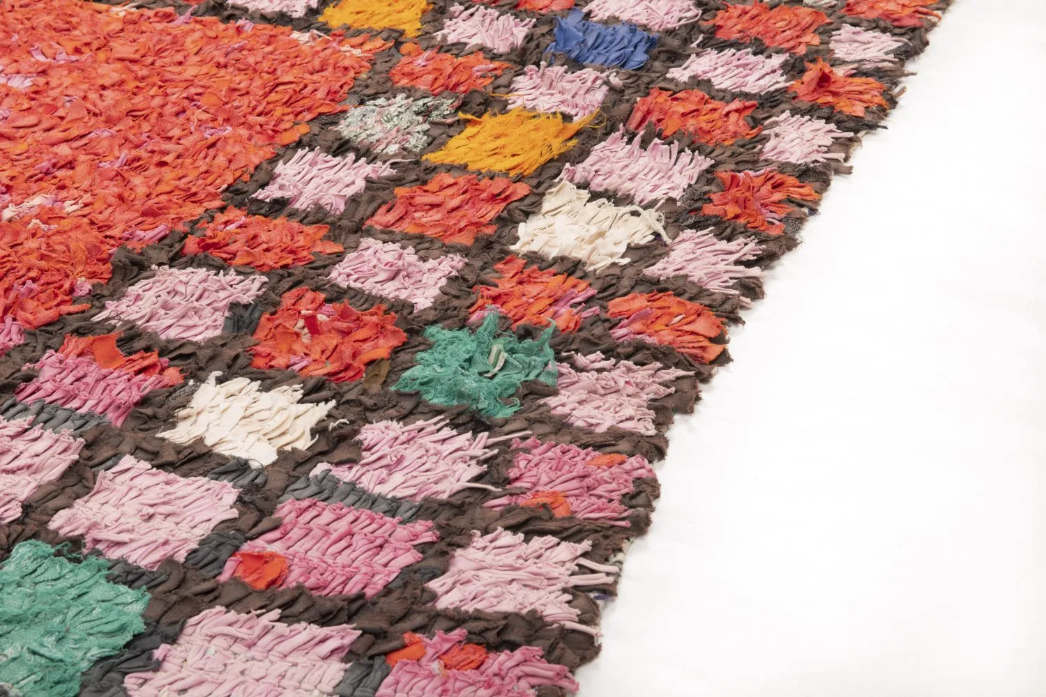 Marokkolainen Kilim matto Boucherouite 225 x 150 cm