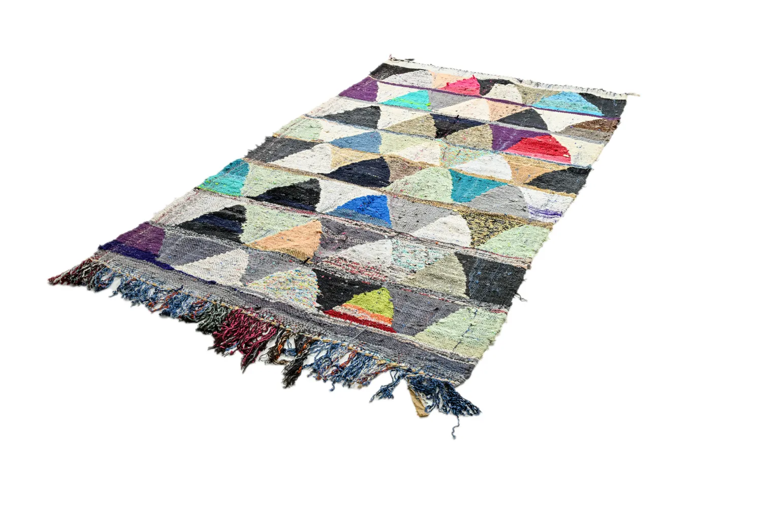 Marokkolainen Kilim matto Boucherouite 125 x 230 cm