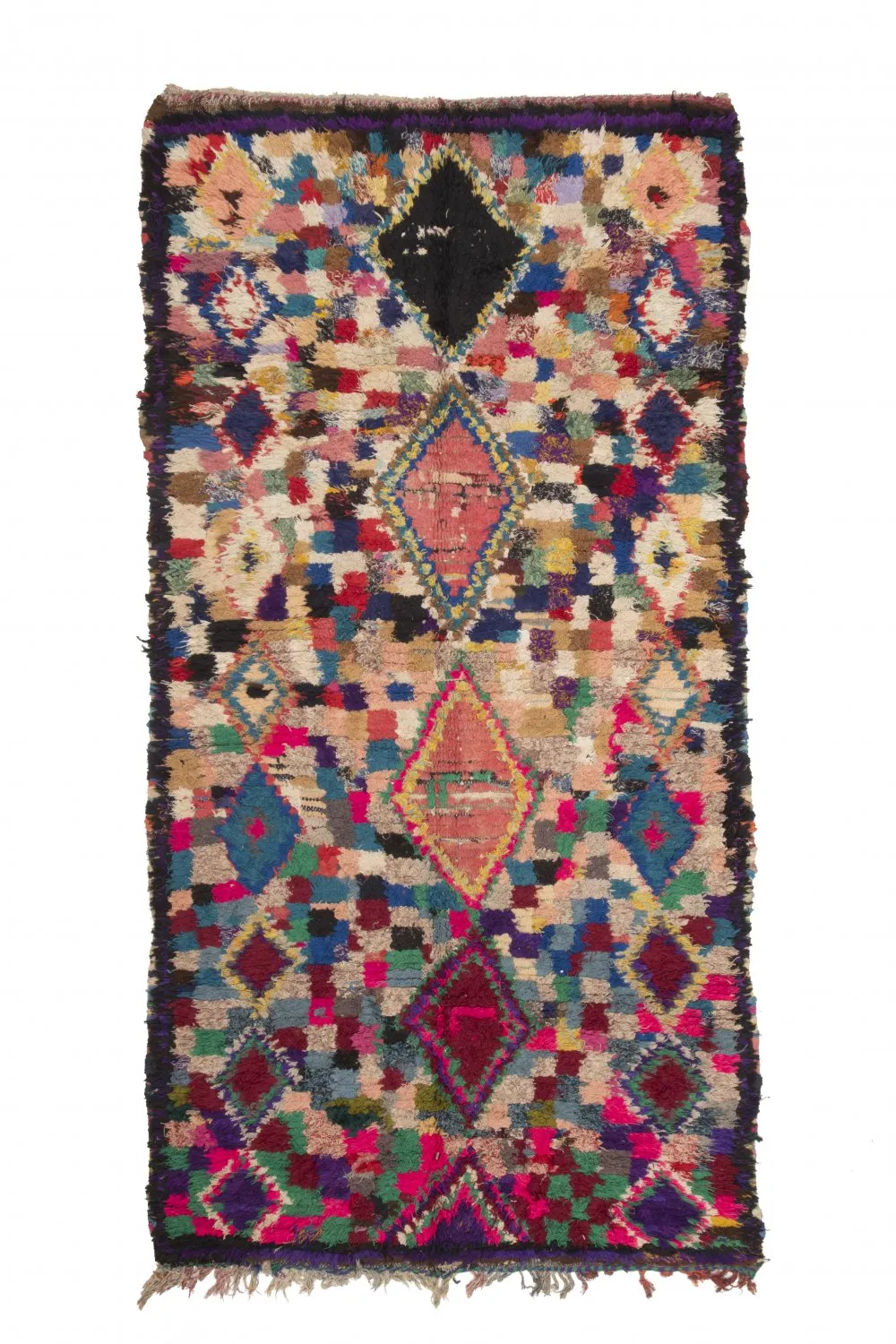 Marokkolainen Kilim matto Boucherouite 290 x 145 cm