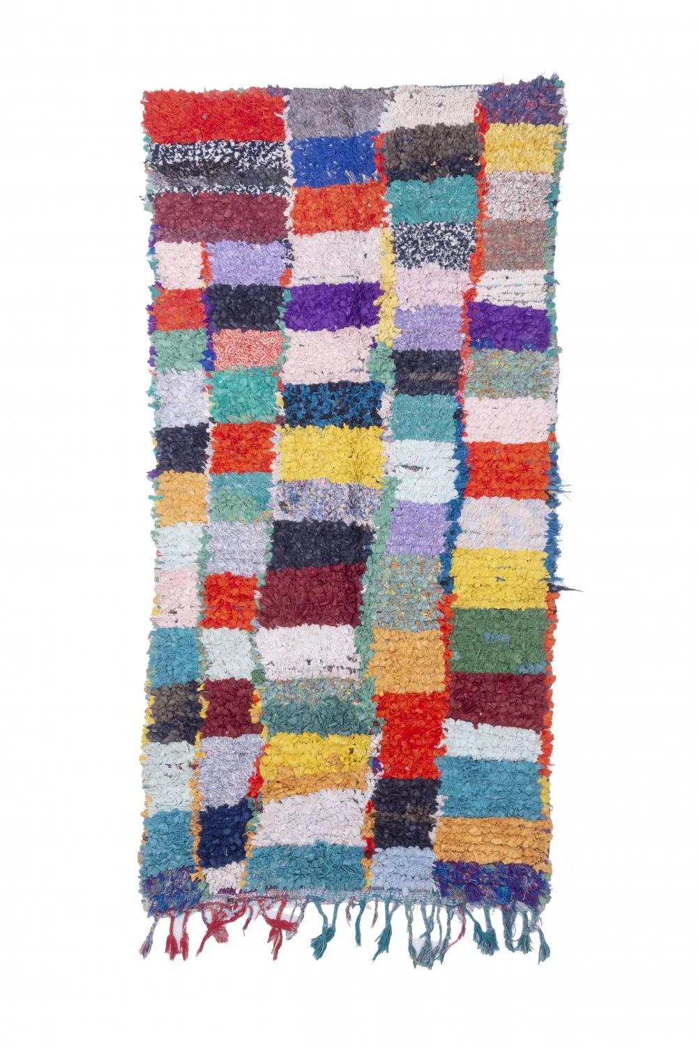 Marokkolainen Kilim matto Boucherouite 250 x 120 cm