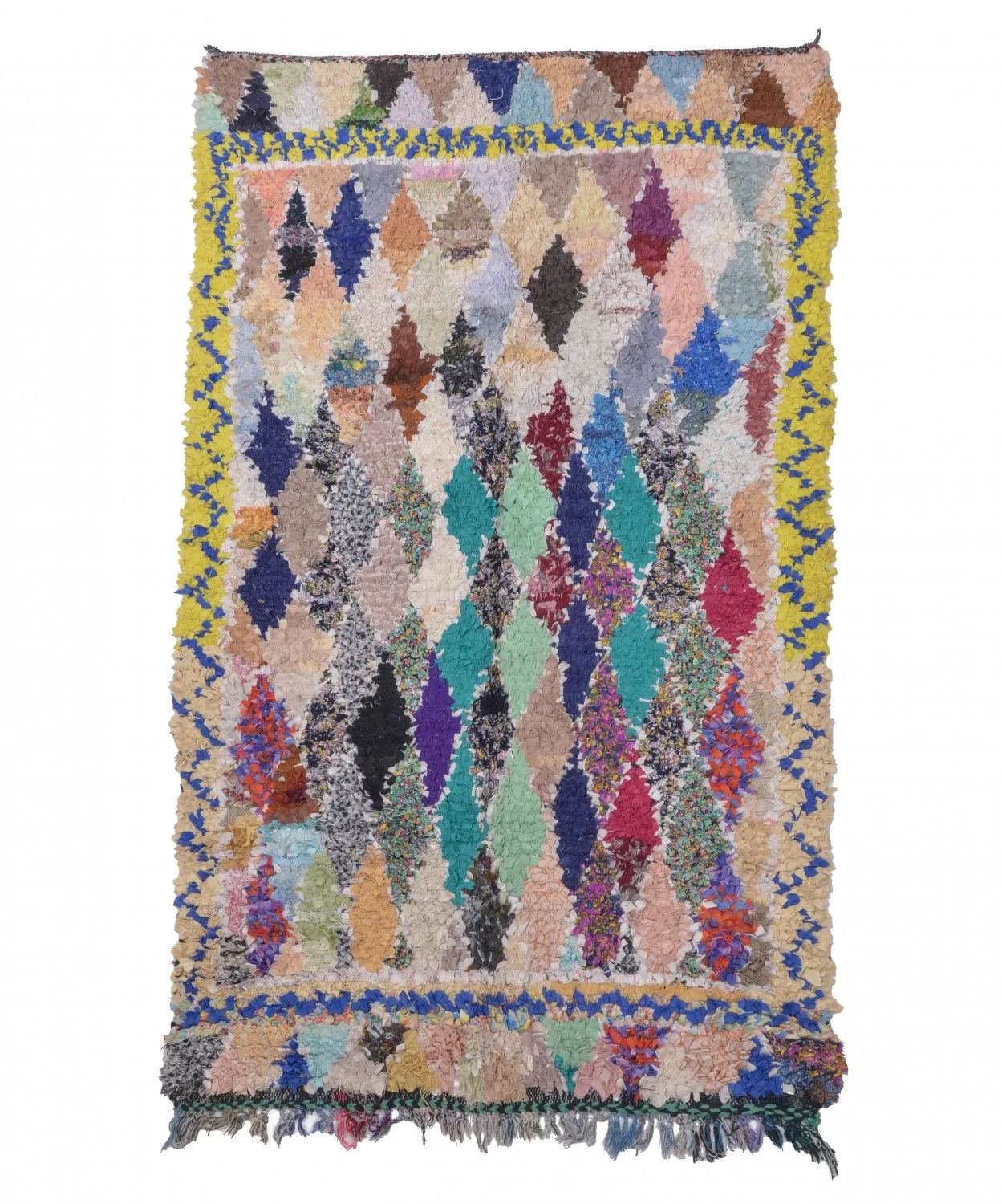 Marokkolainen Kilim matto Boucherouite 225 x 135 cm