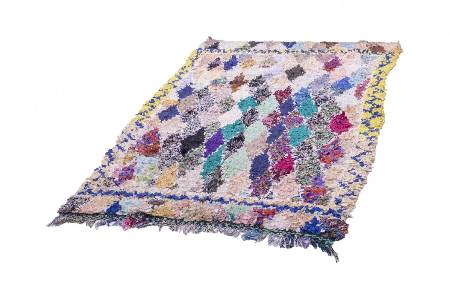 Marokkolainen Kilim matto Boucherouite 225 x 135 cm