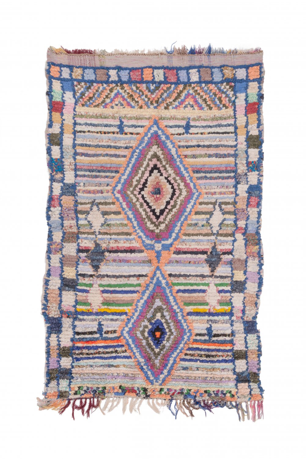Marokkolainen Kilim matto Boucherouite 225 x 140 cm