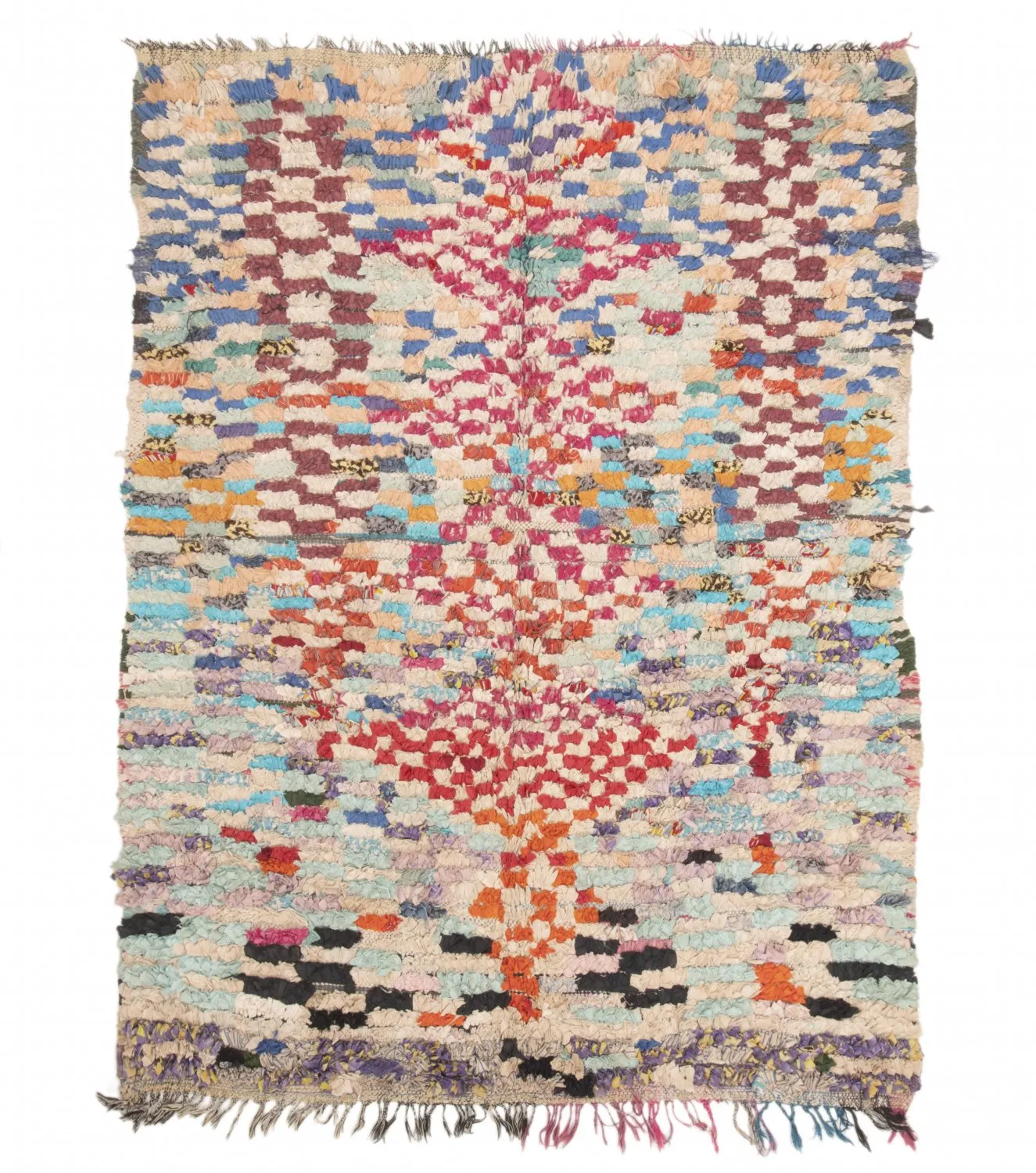 Marokkolainen Kilim matto Boucherouite 205 x 145 cm